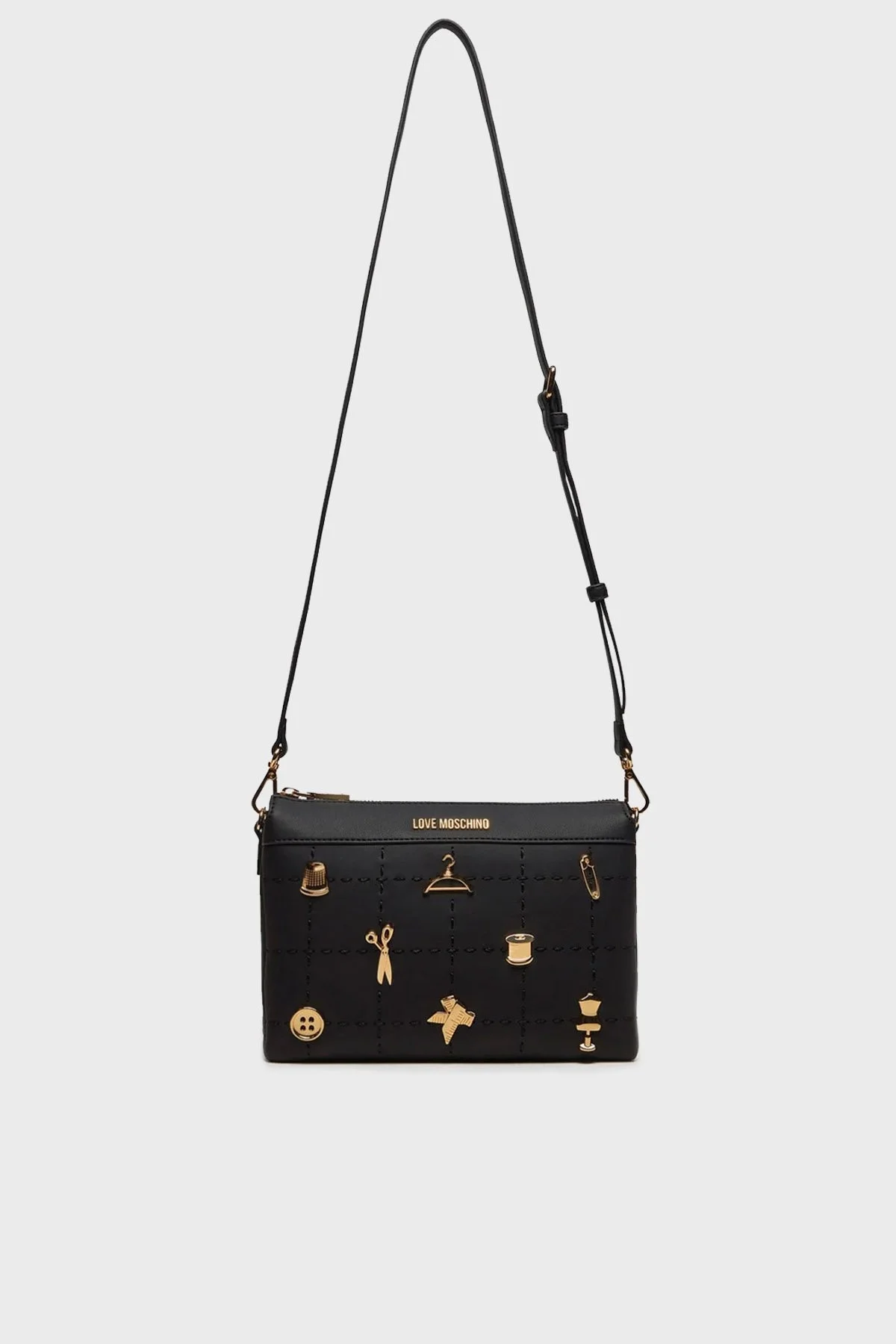 Love Moschino Metal Aksesuar Detaylı Ayarlanabilir Askılı Bayan Çanta JC4068PP1LLI0000 SİYAH - 10