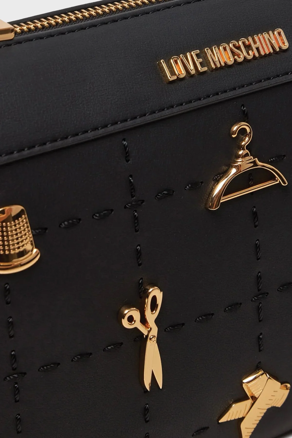 Love Moschino Metal Aksesuar Detaylı Ayarlanabilir Askılı Bayan Çanta JC4068PP1LLI0000 SİYAH - 11