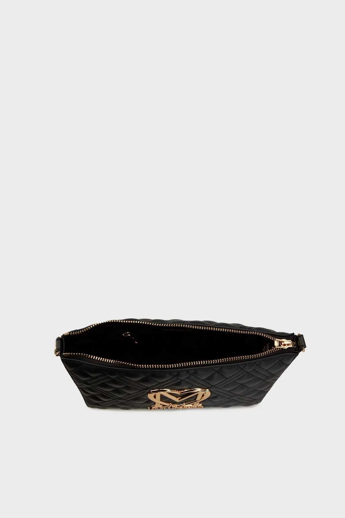 Love Moschino Metal Logolu Hakiki Deri Çıkarılabilir Askılı Bayan Çanta JC4300PP0MK1200A SİYAH - 3