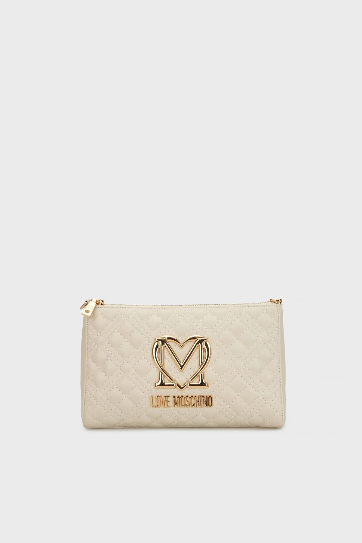 Love Moschino Metal Logolu Hakiki Deri Çıkarılabilir Askılı Bayan Çanta JC4300PP0MK1211A BEJ - 1