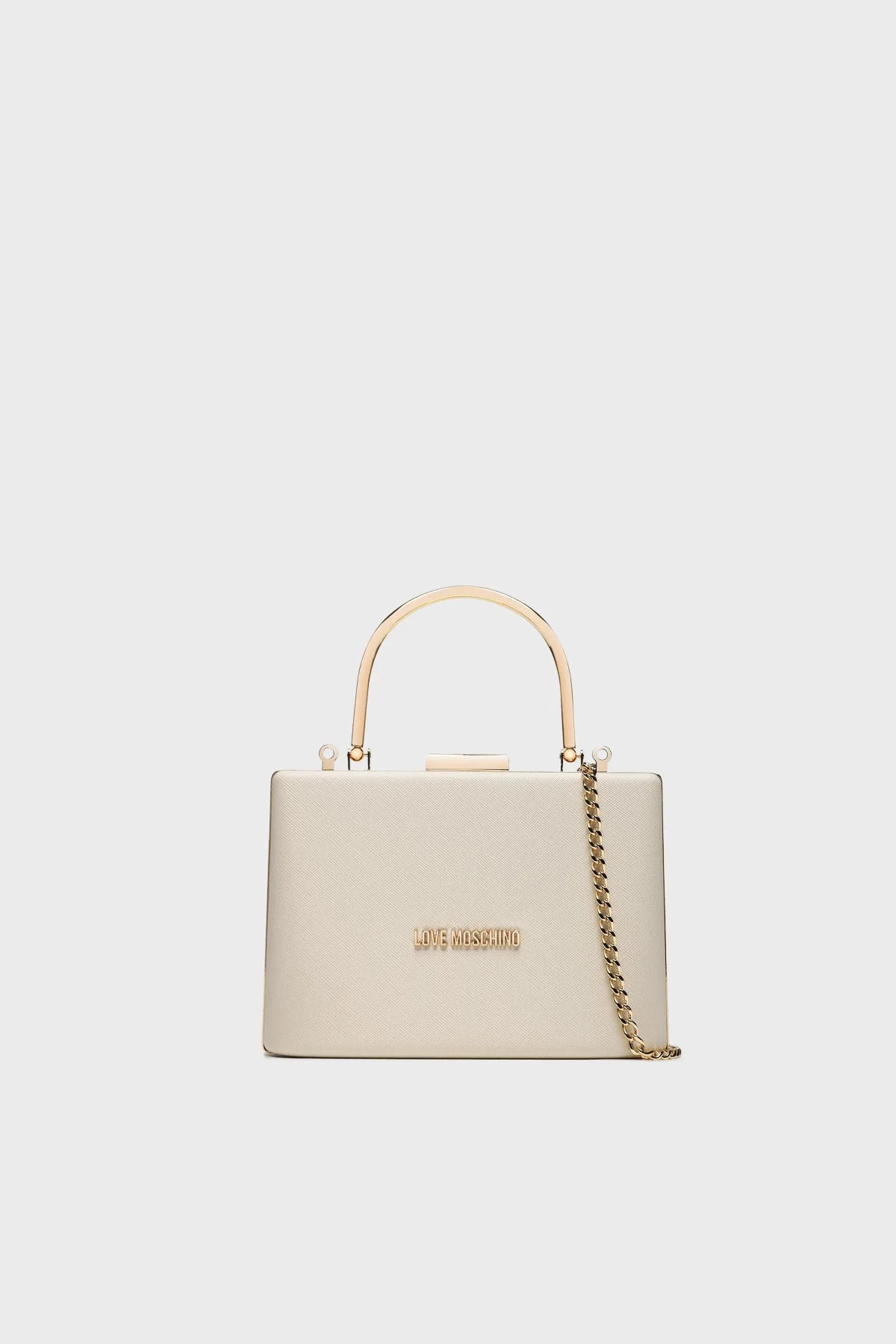 Love Moschino Metal Saplı Çıkarılabilir Zincir Askılı Bayan Çanta JC4047PP1HLR0110 EKRU - 1