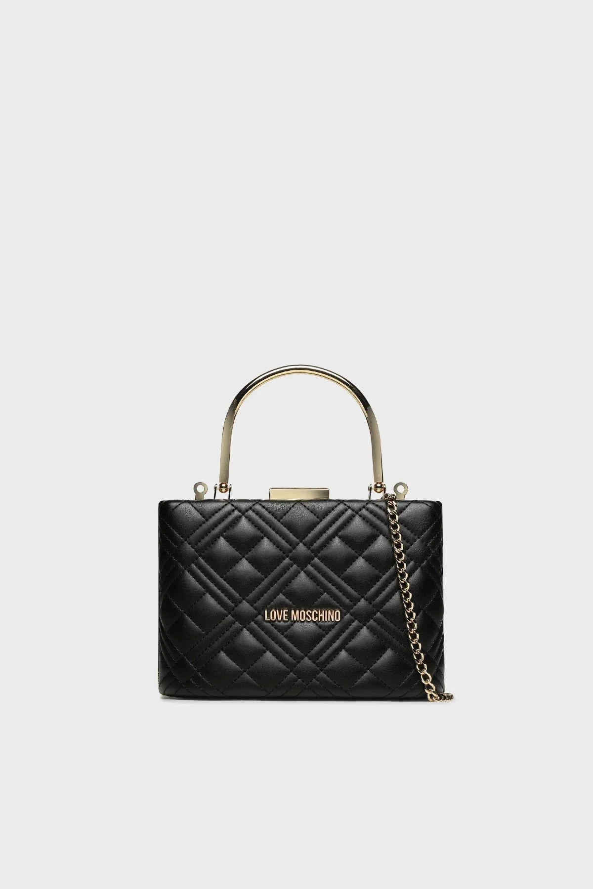 Love Moschino Metal Saplı Çıkarılabilir Zincir Askılı Kapitone Bayan Çanta JC4047PP1HLH0000 SİYAH - 1