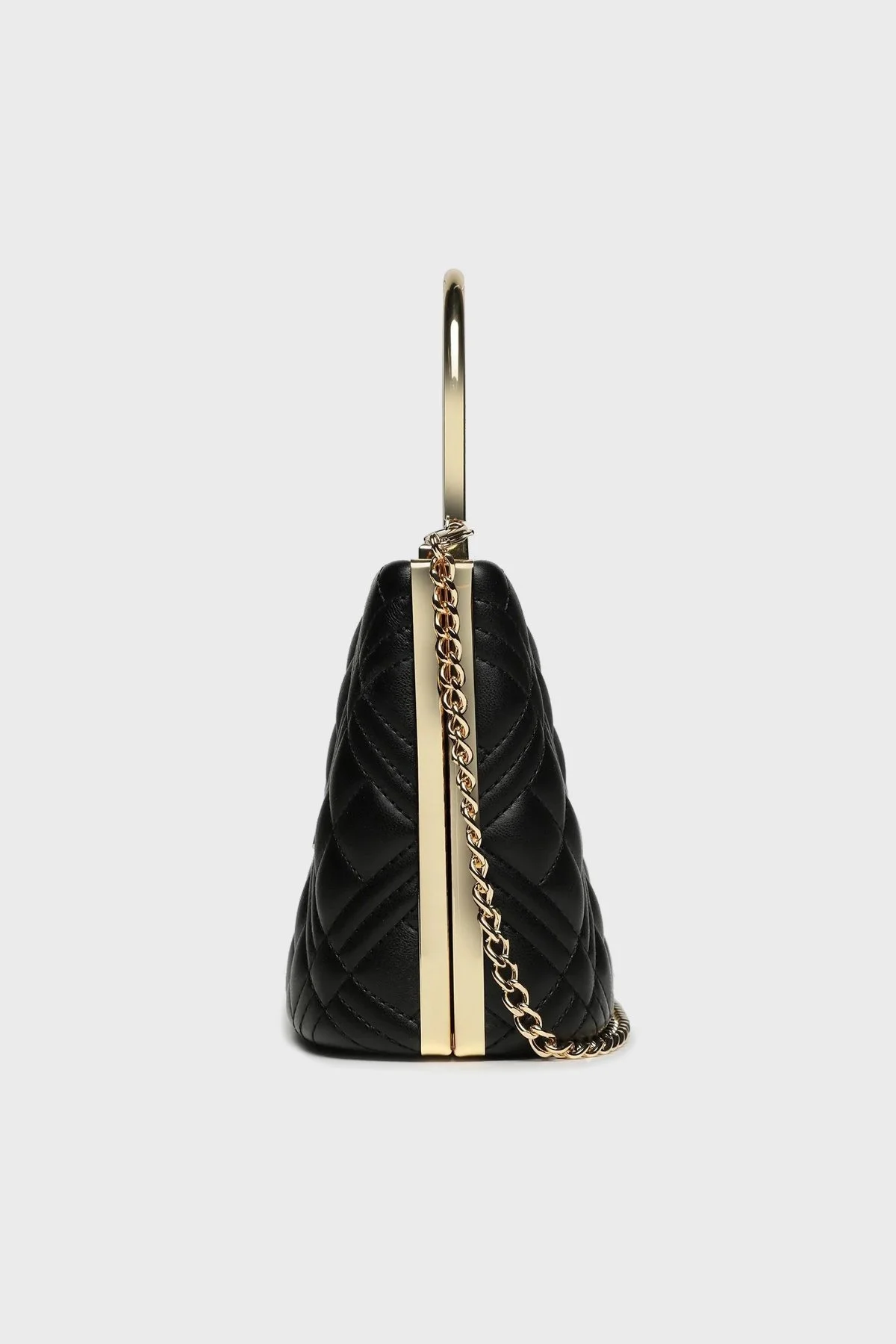 Love Moschino Metal Saplı Çıkarılabilir Zincir Askılı Kapitone Bayan Çanta JC4047PP1HLH0000 SİYAH - 5