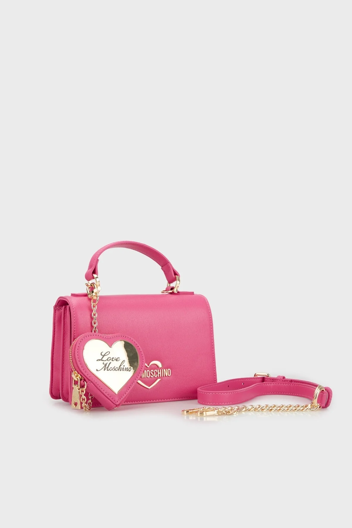 Love Moschino Mini Cüzdanlı Ayarlanabilir Ve Çıkarılabilir Omuz Askılı Bayan Çanta JC4081PP1HLD0615 FUŞYA - 2