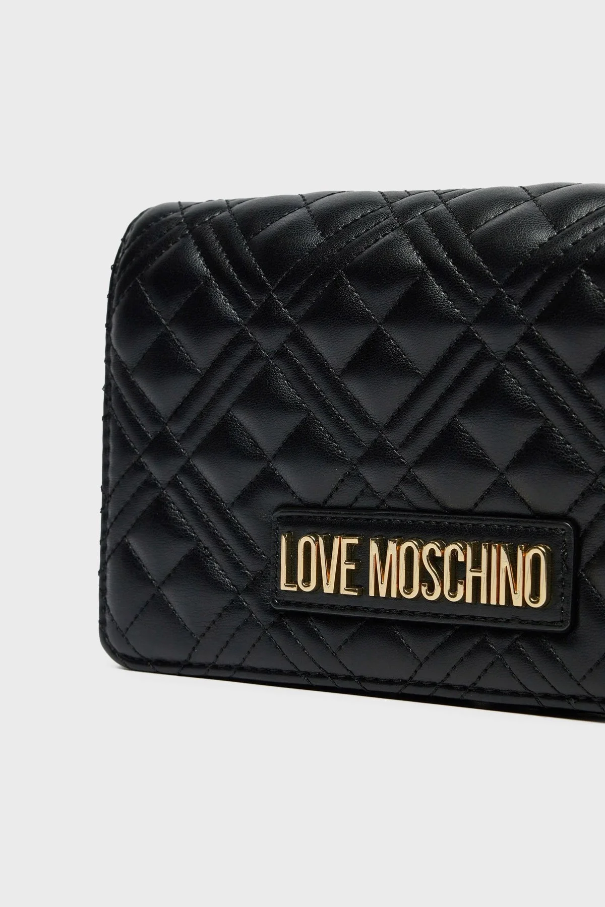 Love Moschino Parlak Kapitoneli Zincir Askılı Bayan Çanta JC4079PP1MLA0000 SİYAH - 3