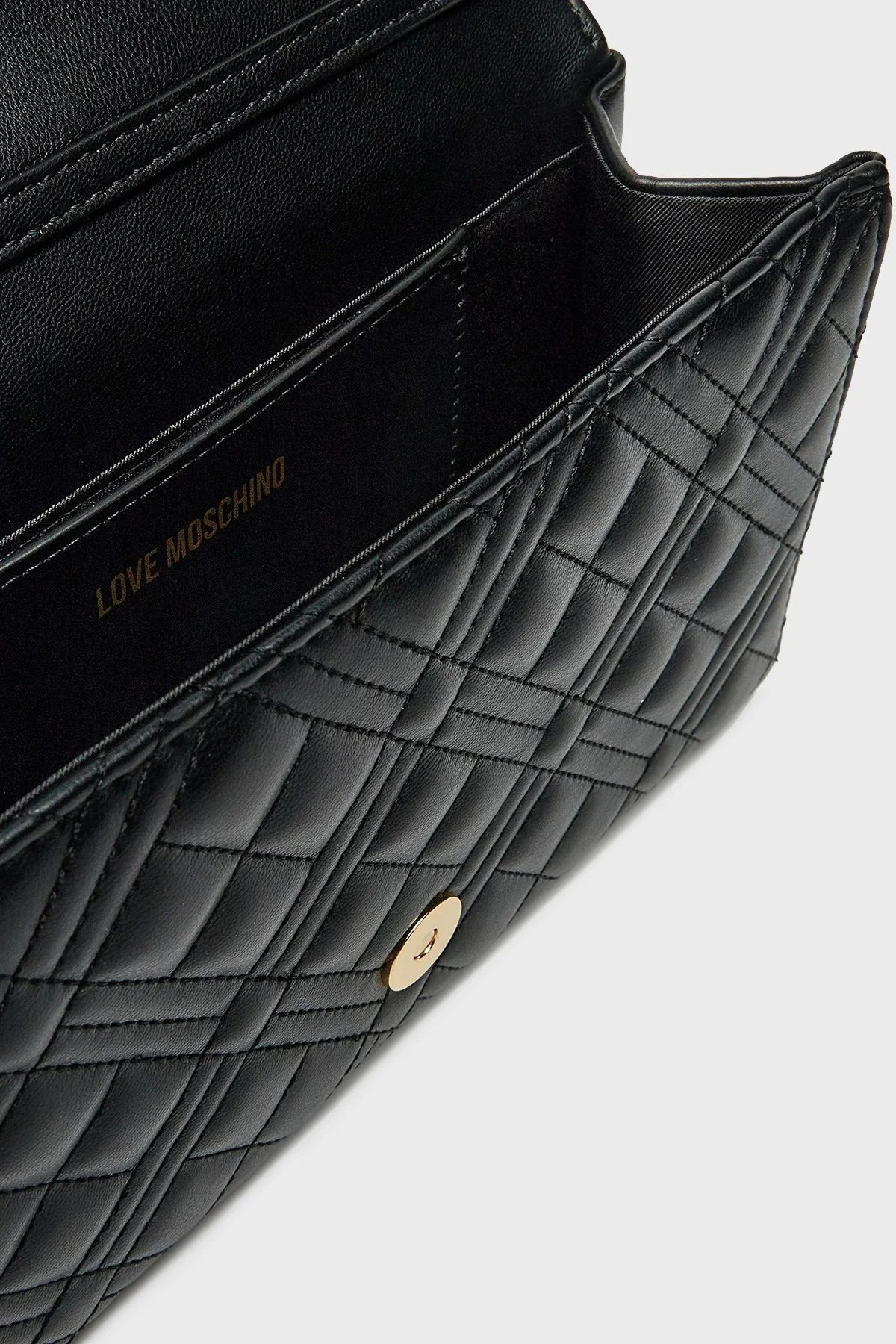 Love Moschino Parlak Kapitoneli Zincir Askılı Bayan Çanta JC4079PP1MLA0000 SİYAH - 4