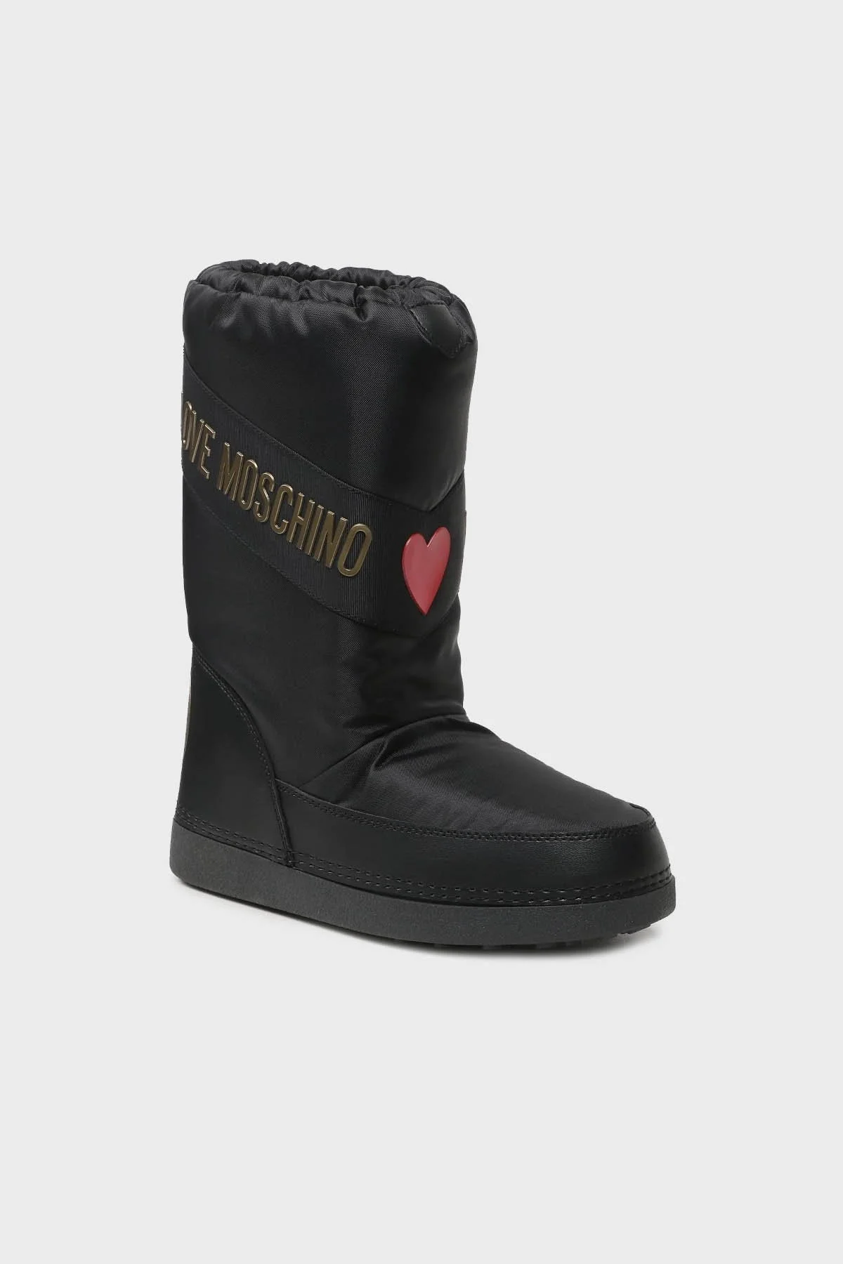 Love Moschino Suya Dayanıklı Logolu Büzgülü Bayan Kar Botu JA24032G1HISY000 SİYAH - 2