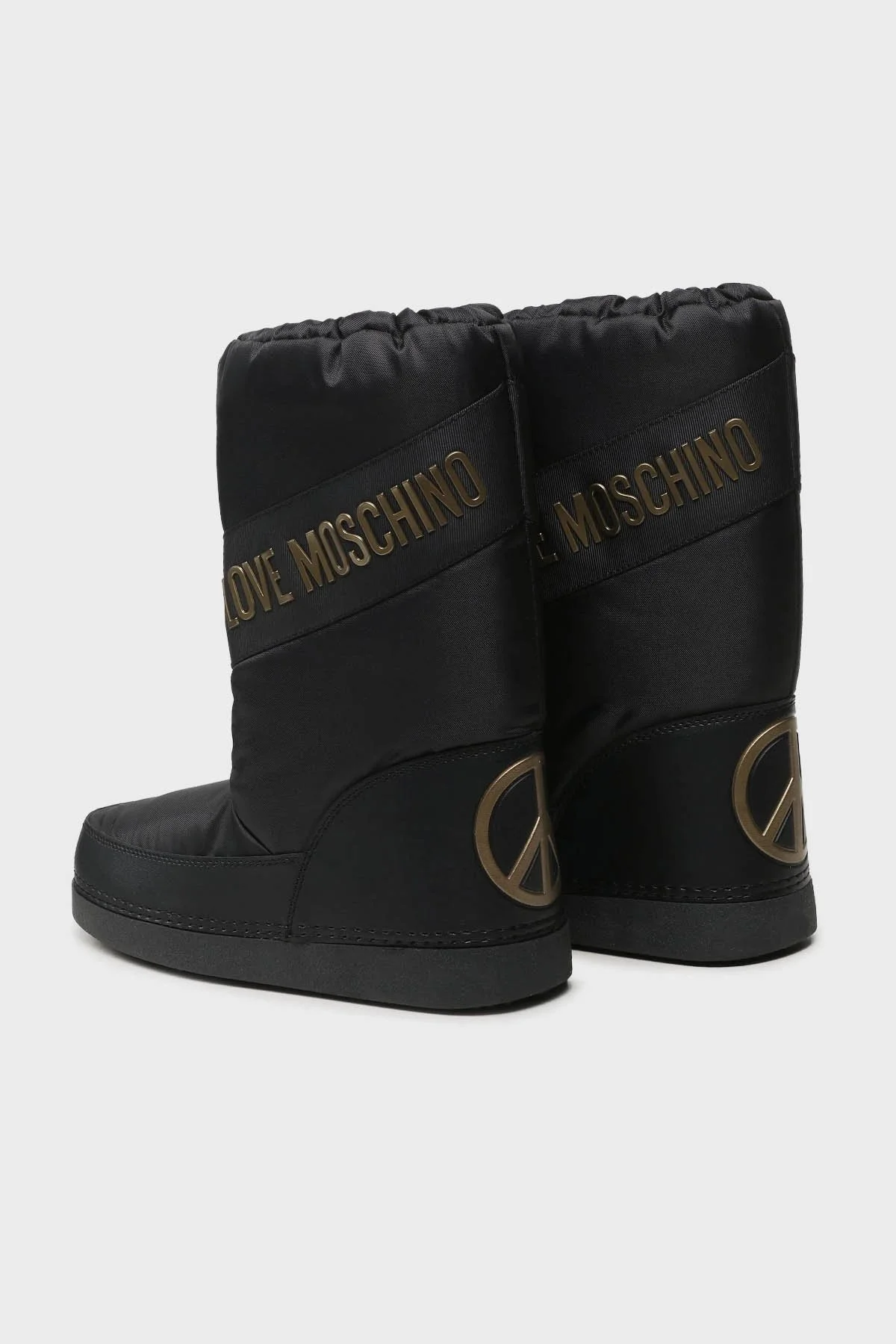 Love Moschino Suya Dayanıklı Logolu Büzgülü Bayan Kar Botu JA24032G1HISY000 SİYAH - 3