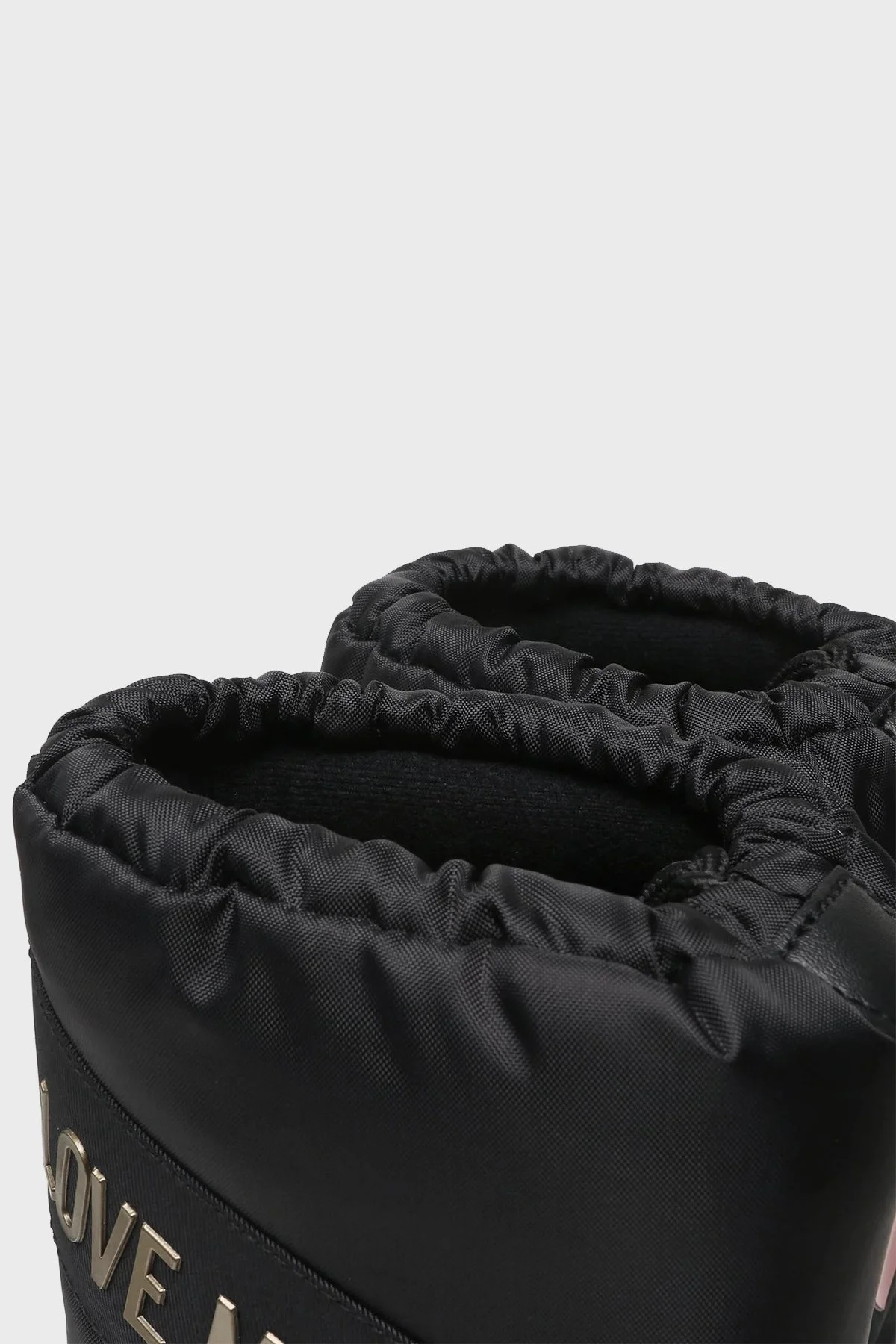 Love Moschino Suya Dayanıklı Logolu Büzgülü Bayan Kar Botu JA24032G1HISY000 SİYAH - 5