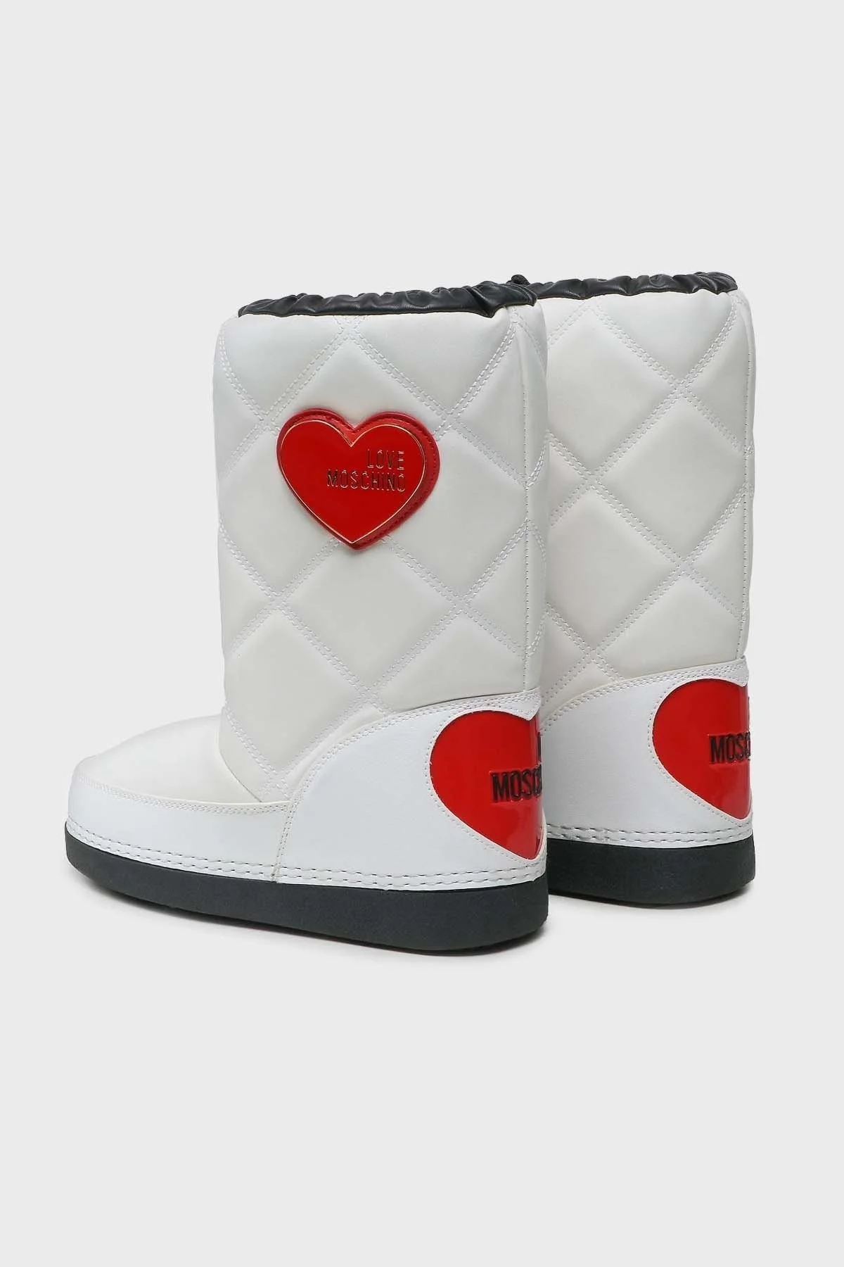 Love Moschino Suya Dayanıklı Logolu Büzgülü Bayan Kar Botu JA24172G1HIT710A BEYAZ - 3