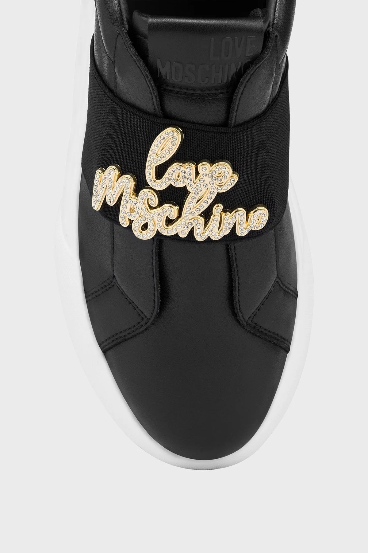 Love Moschino Taş Logolu Deri Sneaker Bayan Ayakkabı JA15064G1MIA400A SİYAH - 3