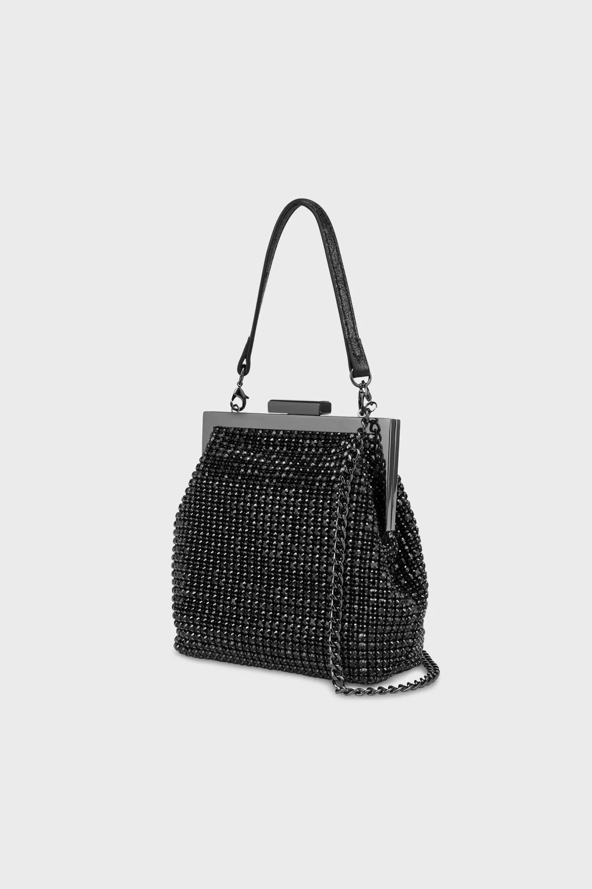 Love Moschino Taşlı Çıkarılabilir Zincir Askılı Bayan Çanta JC4043PP1LLP100A SİYAH - 6