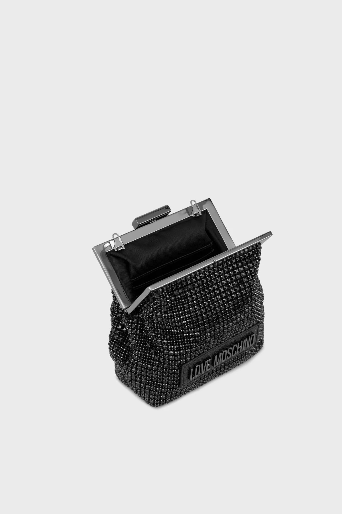 Love Moschino Taşlı Çıkarılabilir Zincir Askılı Bayan Çanta JC4043PP1LLP100A SİYAH - 8