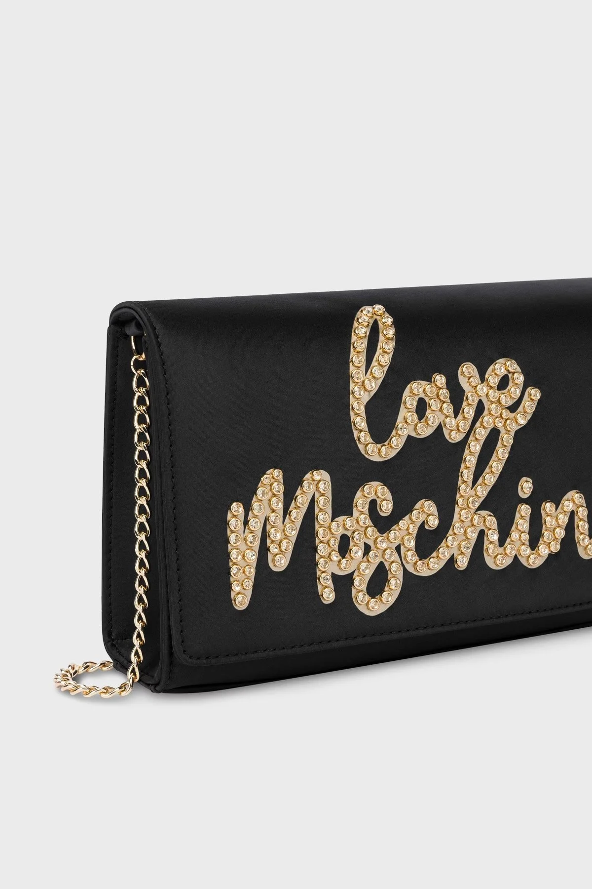 Love Moschino Taşlı Logolu Zincir Askılı Bayan Çanta JC4055PP1MLH100A SİYAH - 4
