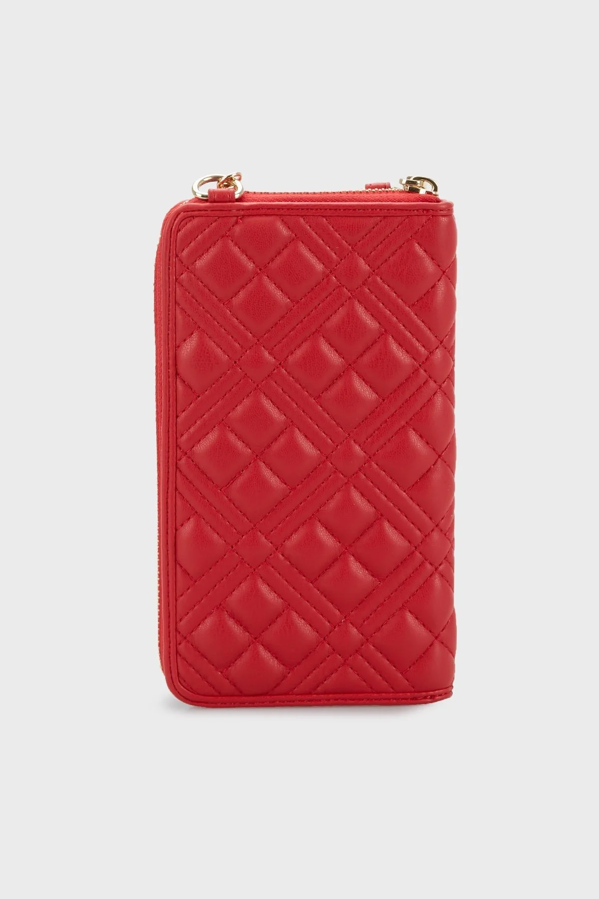Love Moschino Telefon Bölmeli Zincir Askılı Kapitone Bayan Cüzdan JC5682PP1FLA0500 KIRMIZI - 2