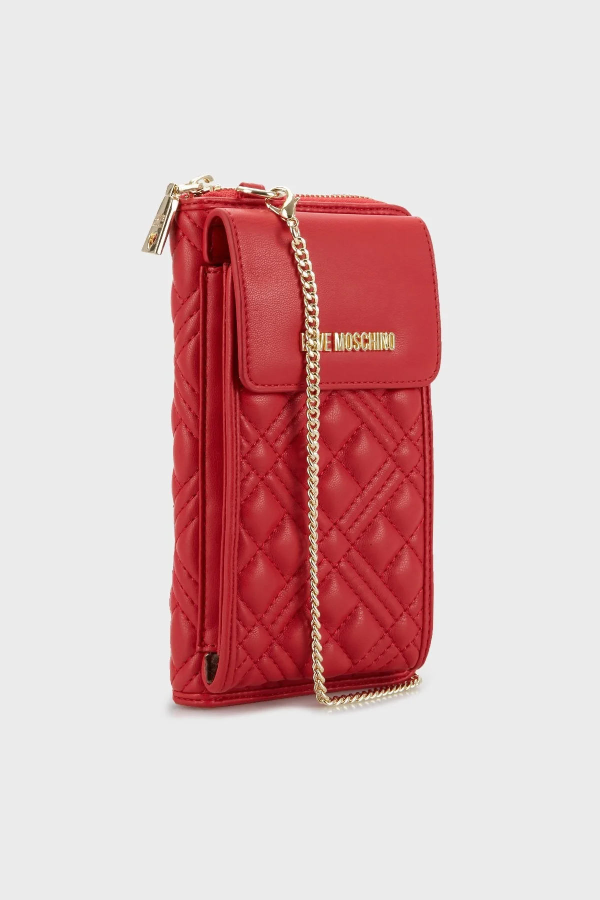 Love Moschino Telefon Bölmeli Zincir Askılı Kapitone Bayan Cüzdan JC5682PP1FLA0500 KIRMIZI - 3