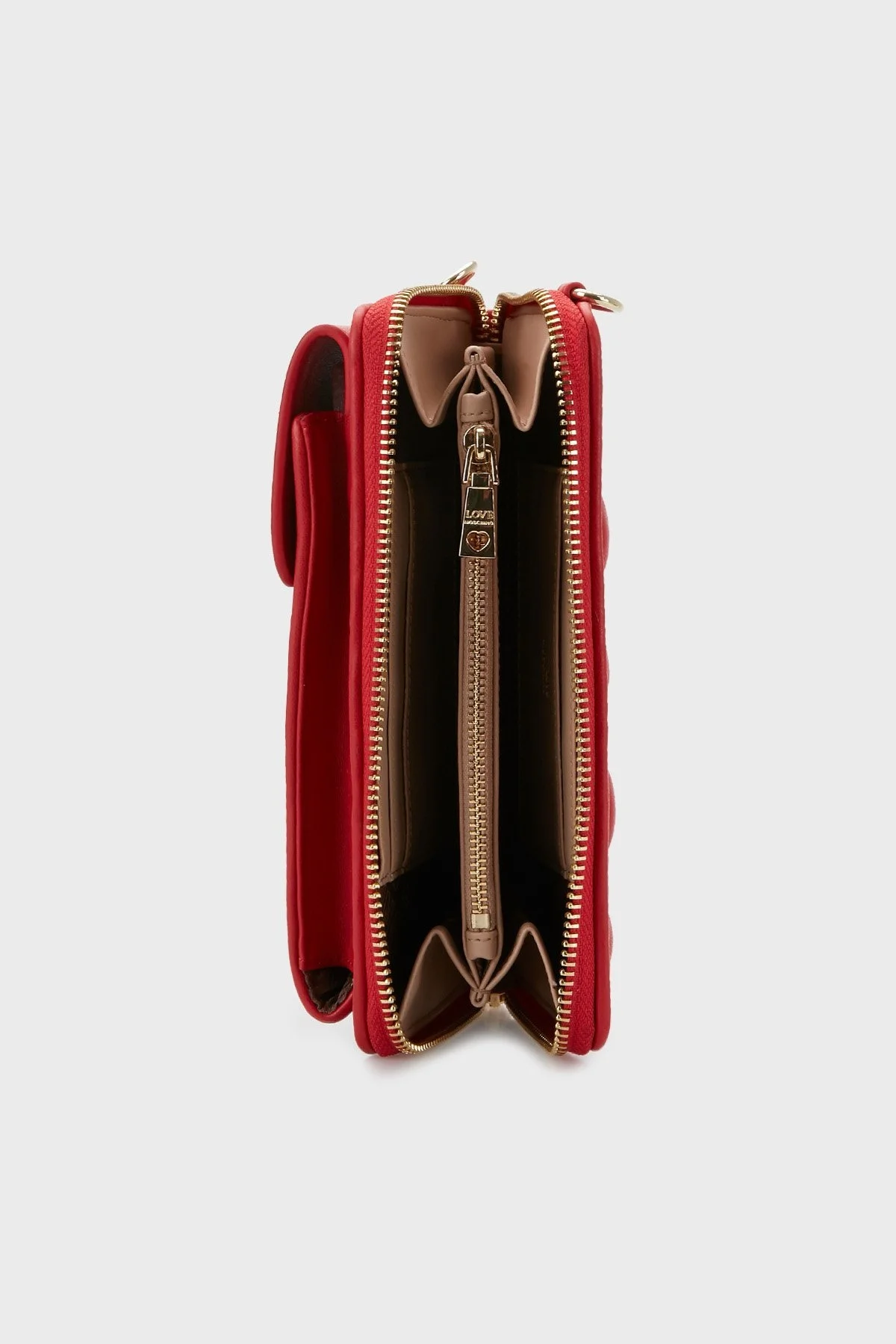 Love Moschino Telefon Bölmeli Zincir Askılı Kapitone Bayan Cüzdan JC5682PP1FLA0500 KIRMIZI - 4