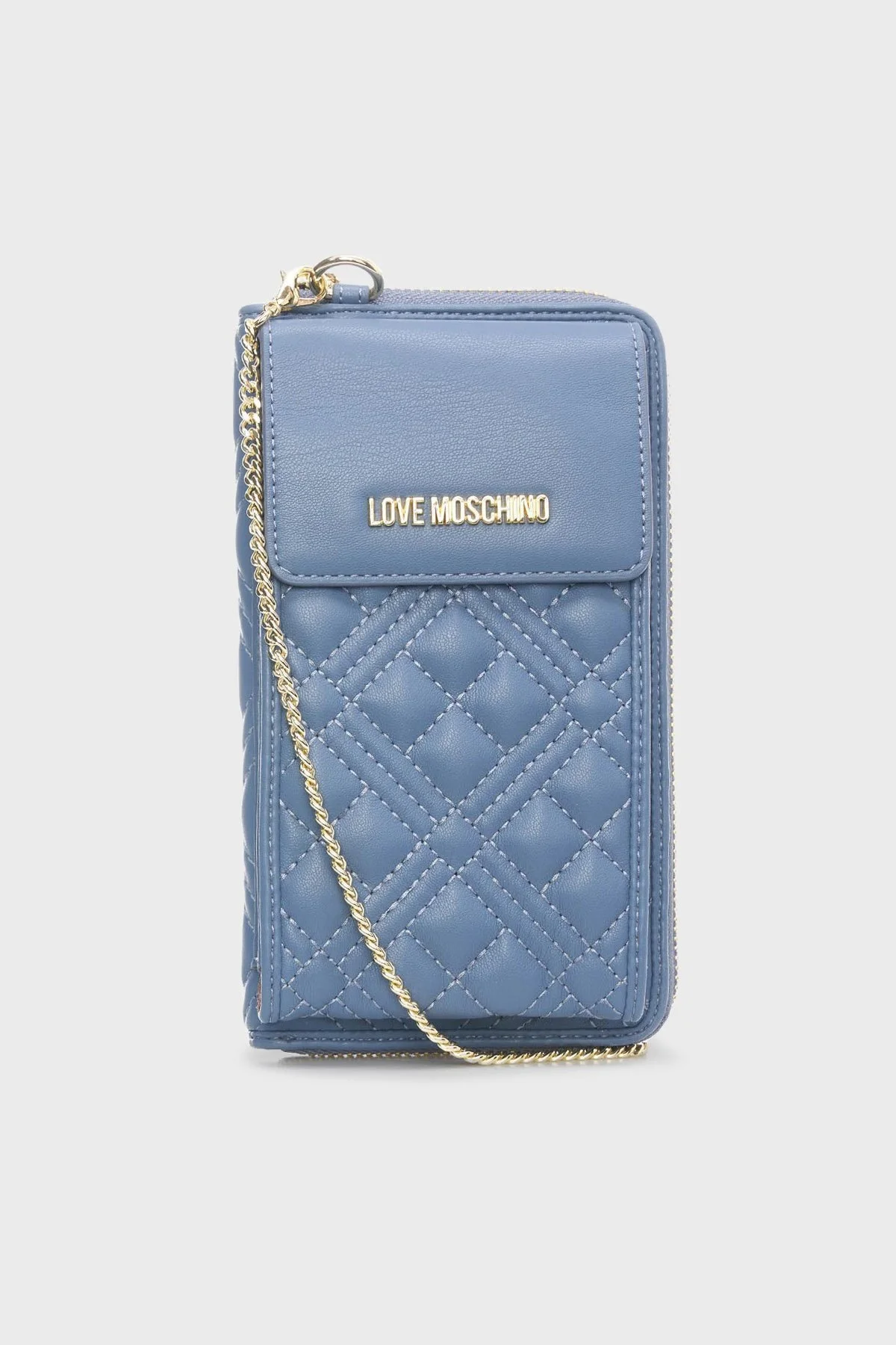 Love Moschino Telefon Bölmeli Zincir Askılı Kapitone Bayan Cüzdan JC5682PP1FLA0707 LİLA - 1