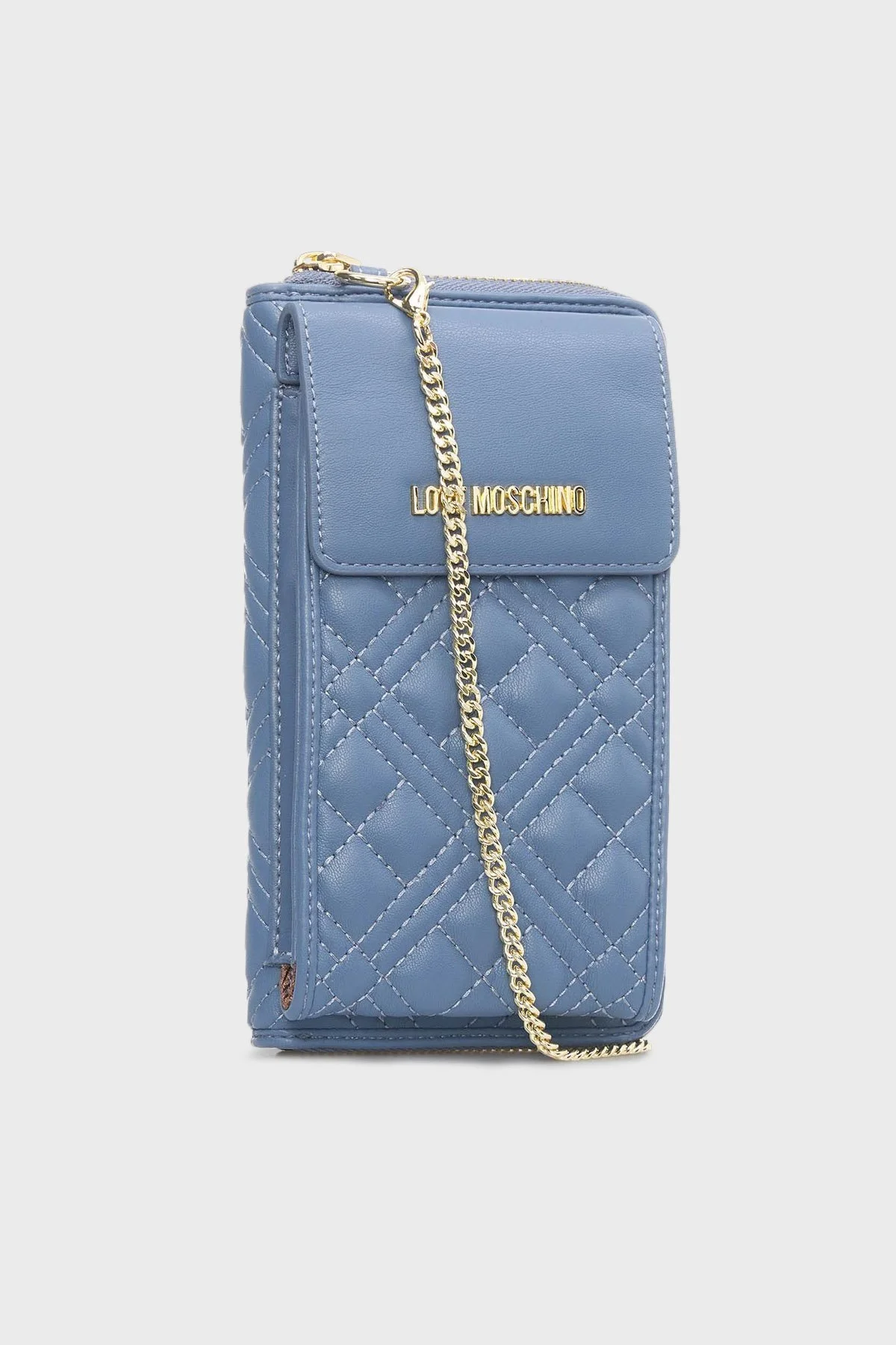 Love Moschino Telefon Bölmeli Zincir Askılı Kapitone Bayan Cüzdan JC5682PP1FLA0707 LİLA - 2