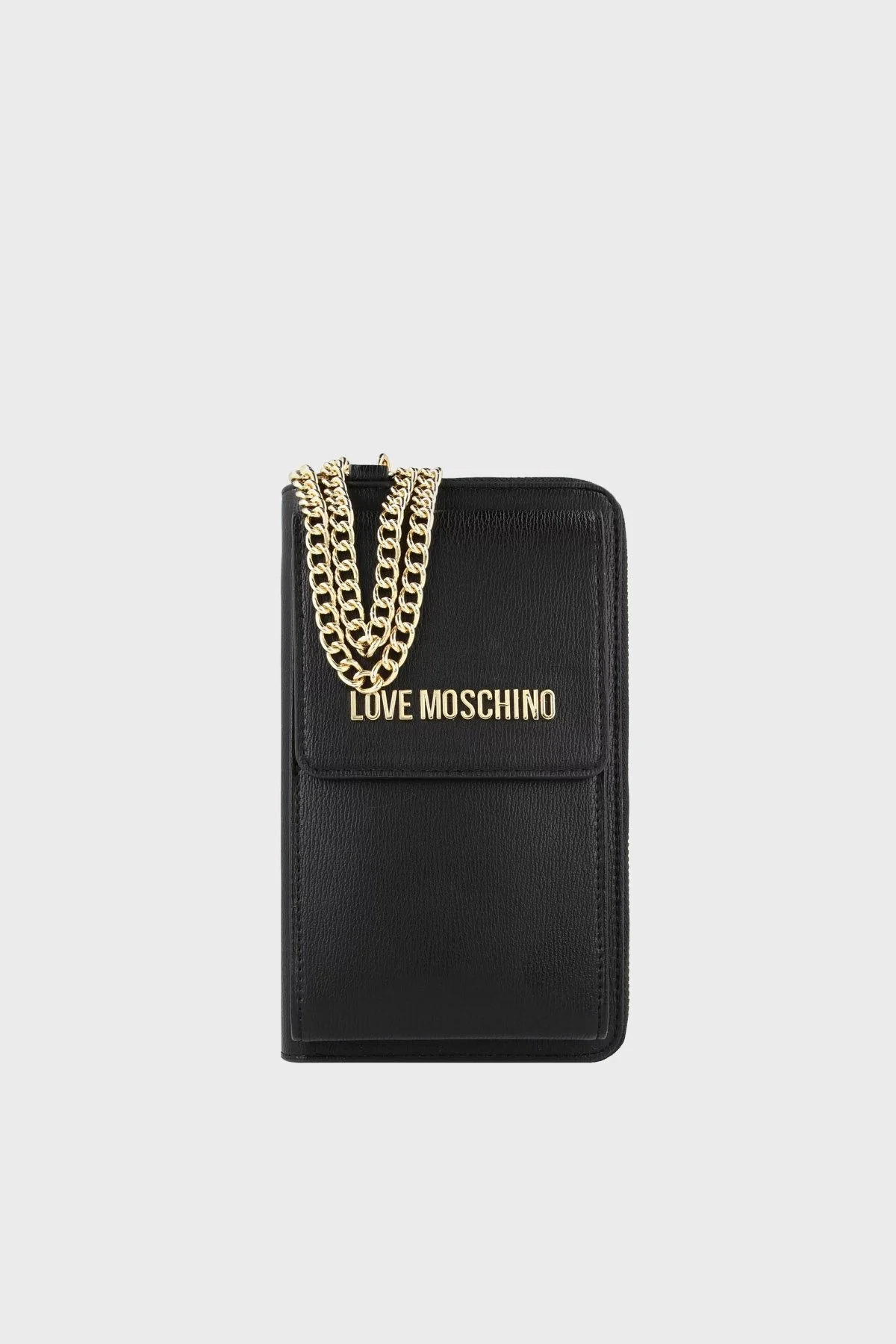 Love Moschino Telefon Bölmeli Zincir Askılı Kapitone Bayan Cüzdan JC5701PP1HLD0000 SİYAH - 1