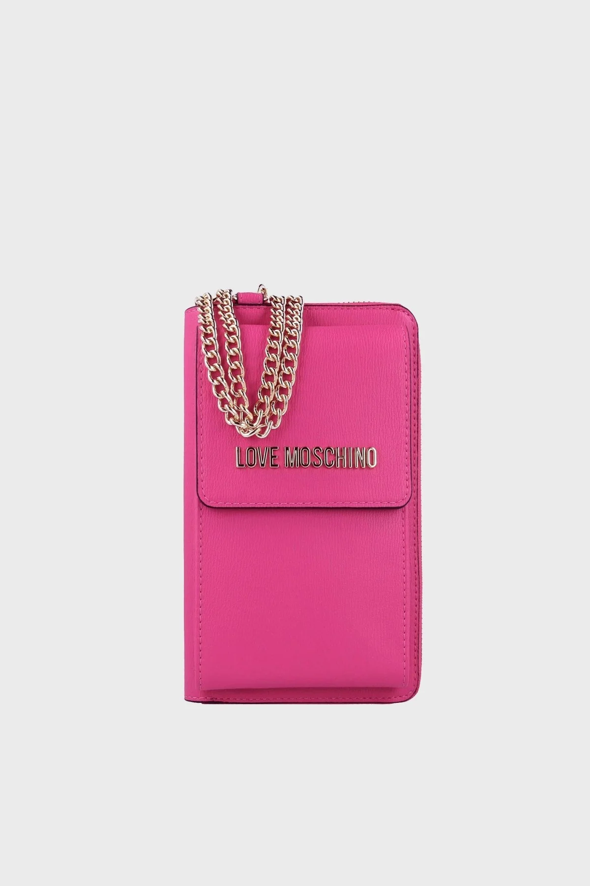 Love Moschino Telefon Bölmeli Zincir Askılı Kapitone Bayan Cüzdan JC5701PP1HLD0615 FUŞYA - 1