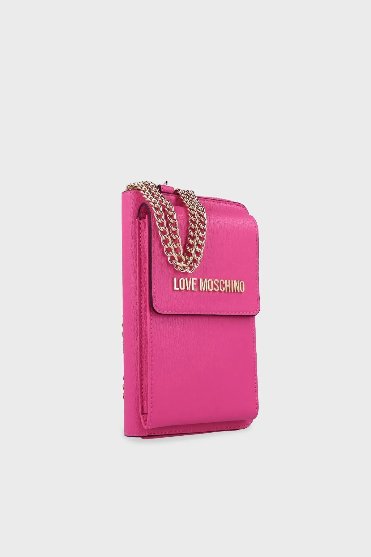 Love Moschino Telefon Bölmeli Zincir Askılı Kapitone Bayan Cüzdan JC5701PP1HLD0615 FUŞYA - 2