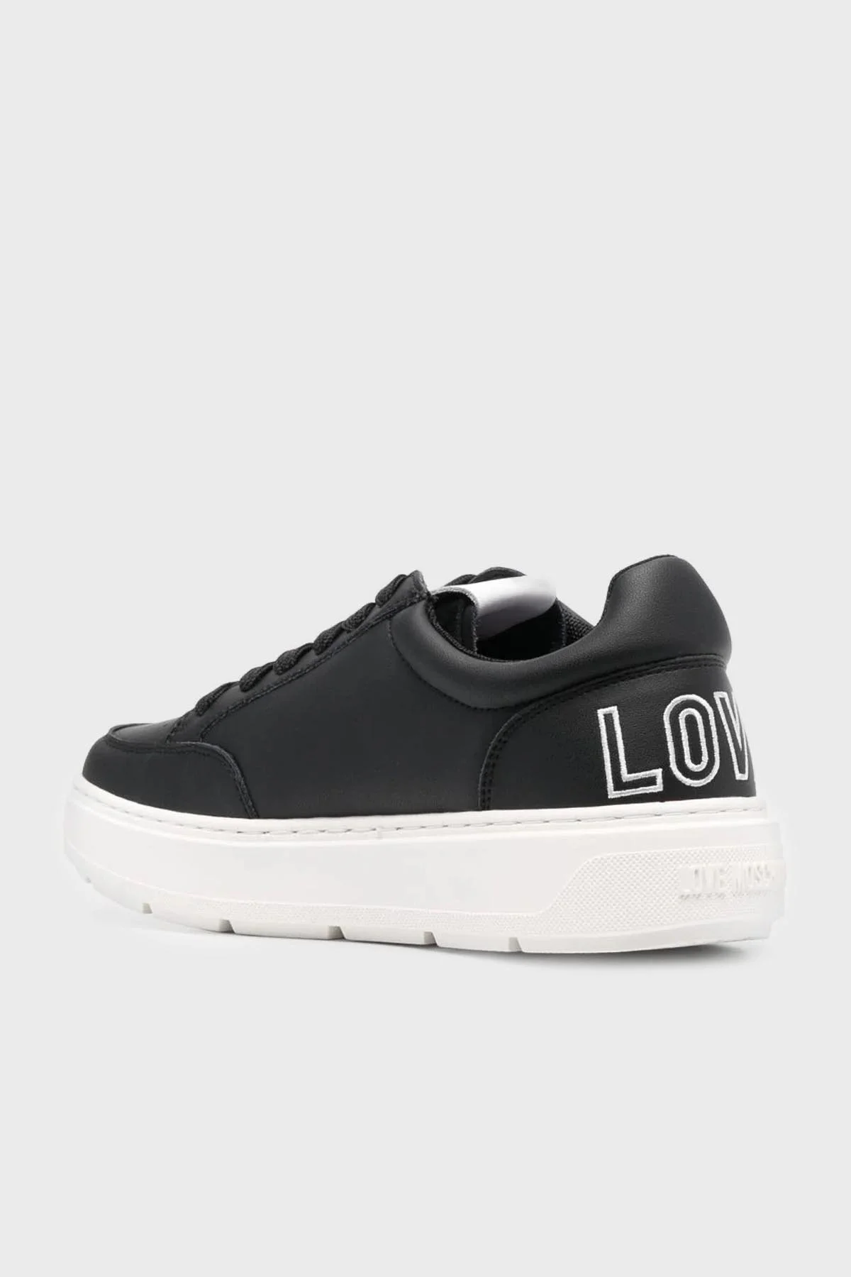 Love Moschino Yan Logo Detaylı Deri Sneaker Bayan Ayakkabı JA15244G1HIA0000 SİYAH - 3
