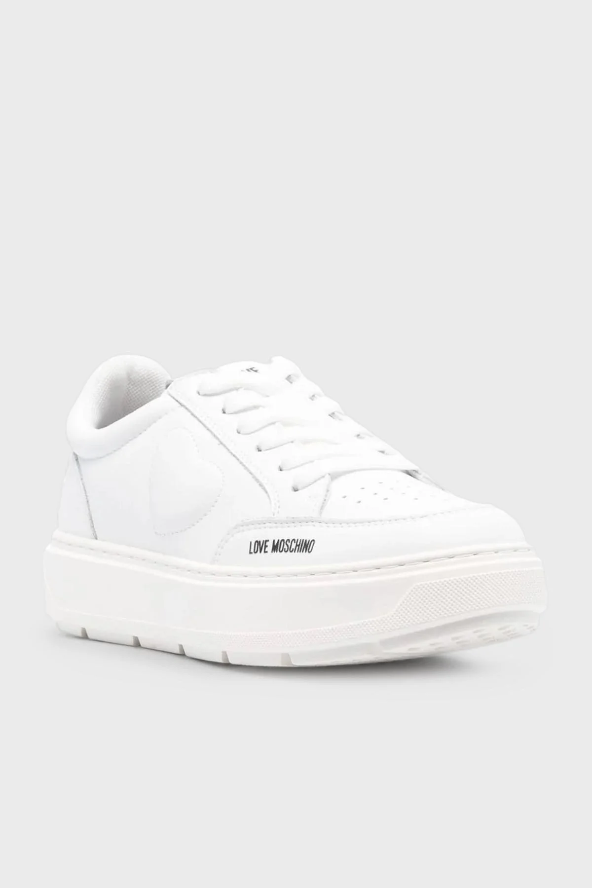 Love Moschino Yan Logo Detaylı Deri Sneaker Bayan Ayakkabı JA15244G1HIA0100 BEYAZ - 2