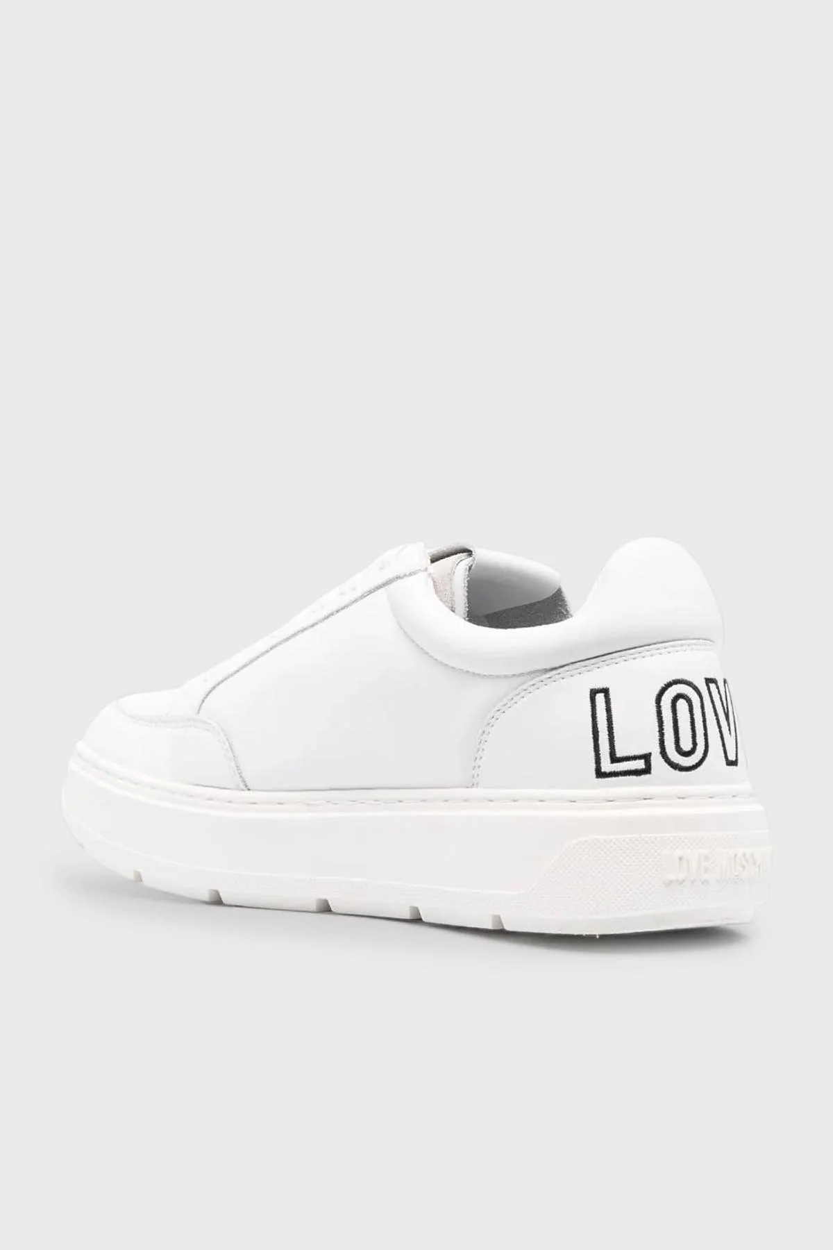 Love Moschino Yan Logo Detaylı Deri Sneaker Bayan Ayakkabı JA15244G1HIA0100 BEYAZ - 3