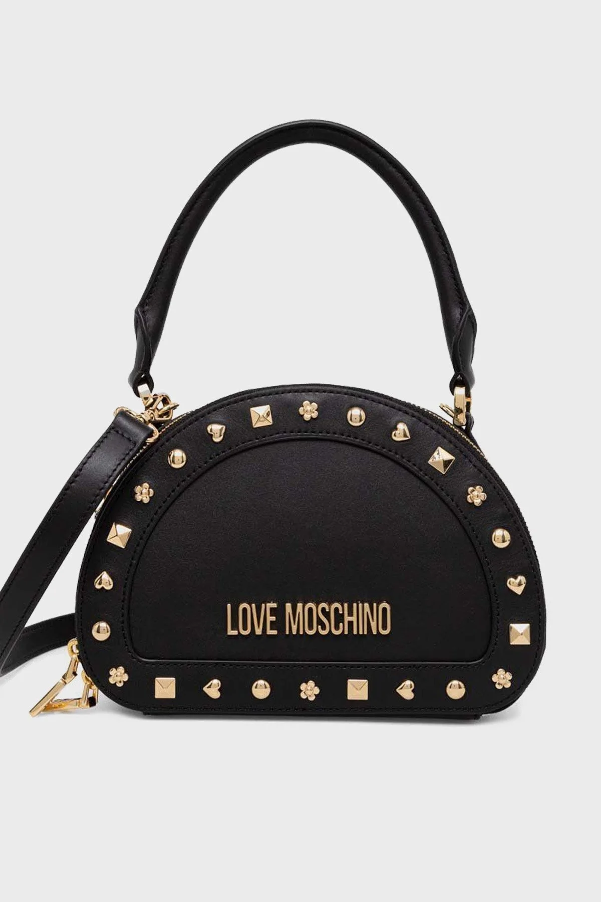 Love Moschino Zımba İşleme Detaylı Çıkarılabilir Omuz Askılı Bayan Çanta JC4052PP1HL1100A SİYAH - 1