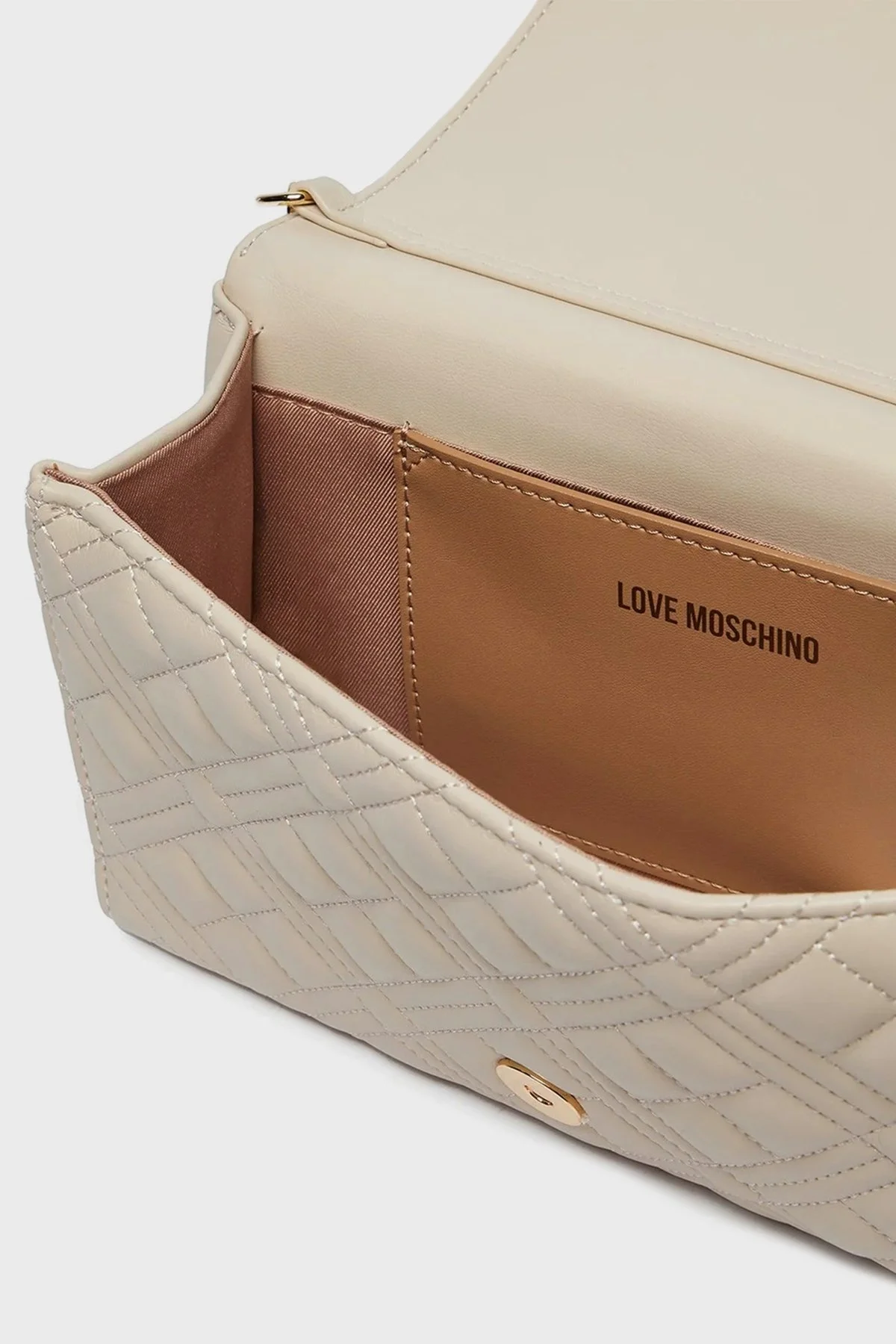 Love Moschino Zincir Askılı Kapitone Bayan Çanta JC4079PP1LLA0110 BEJ - 5