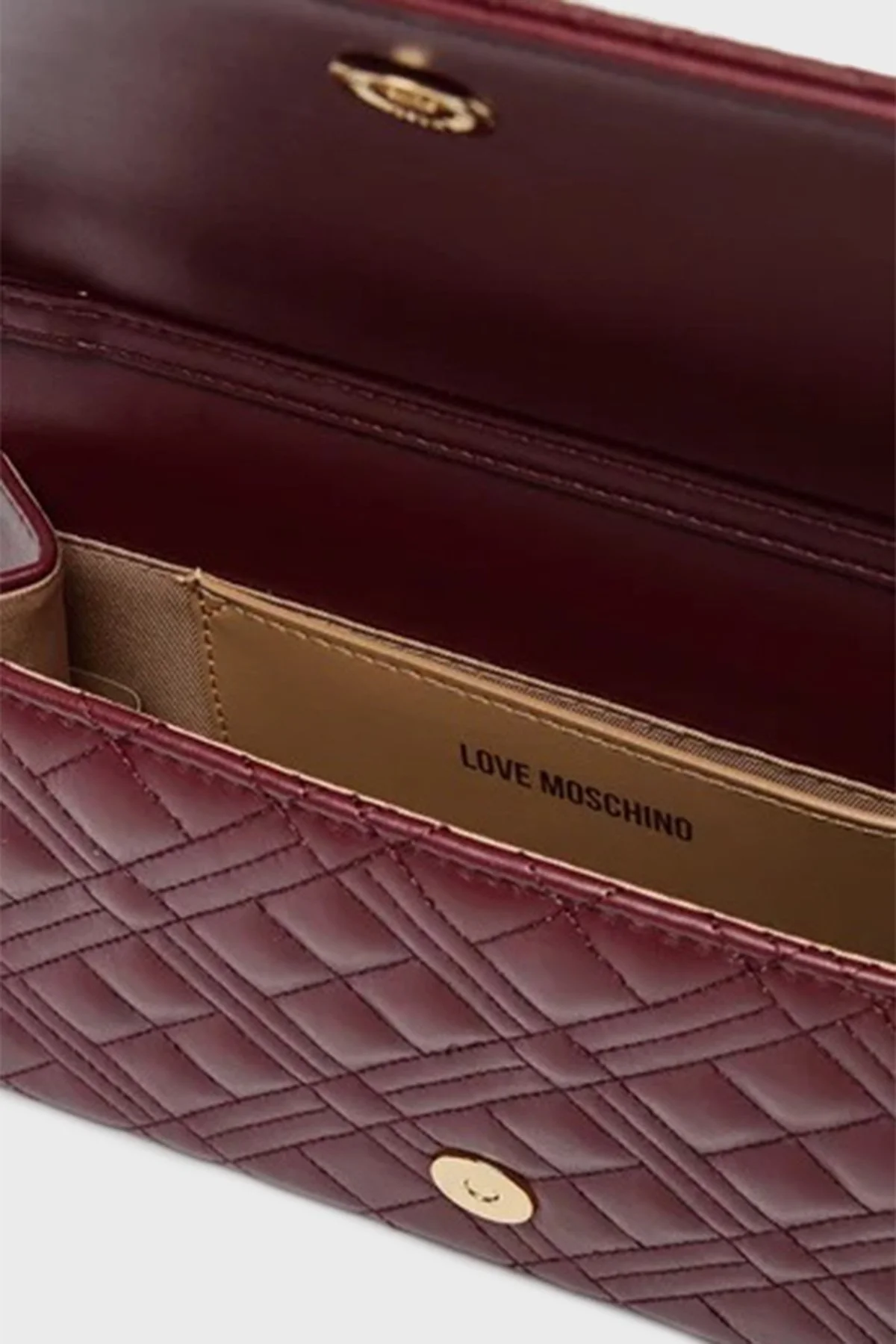 Love Moschino Zincir Askılı Kapitone Bayan Çanta JC4079PP1LLA0552 BORDO - 4