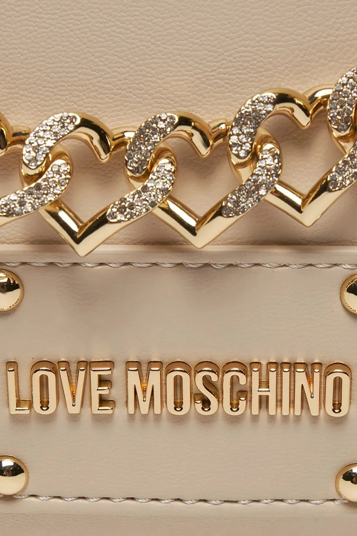Love Moschino Zincir Detaylı Omuz Askılı Bayan Çanta JC4124PP1ILN111A BEJ - 12
