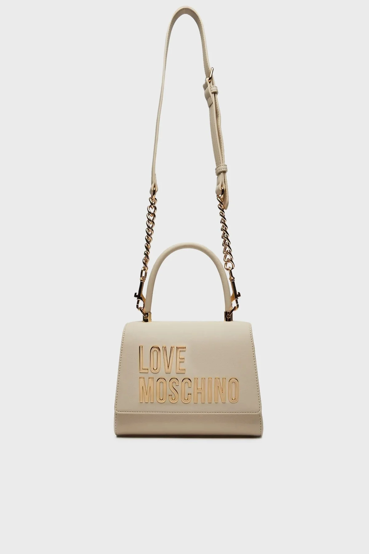 Love Moschino Zincirli Çıkarılabilir Askılı Bayan Çanta JC4024PP1LKD0110 BEJ - 4
