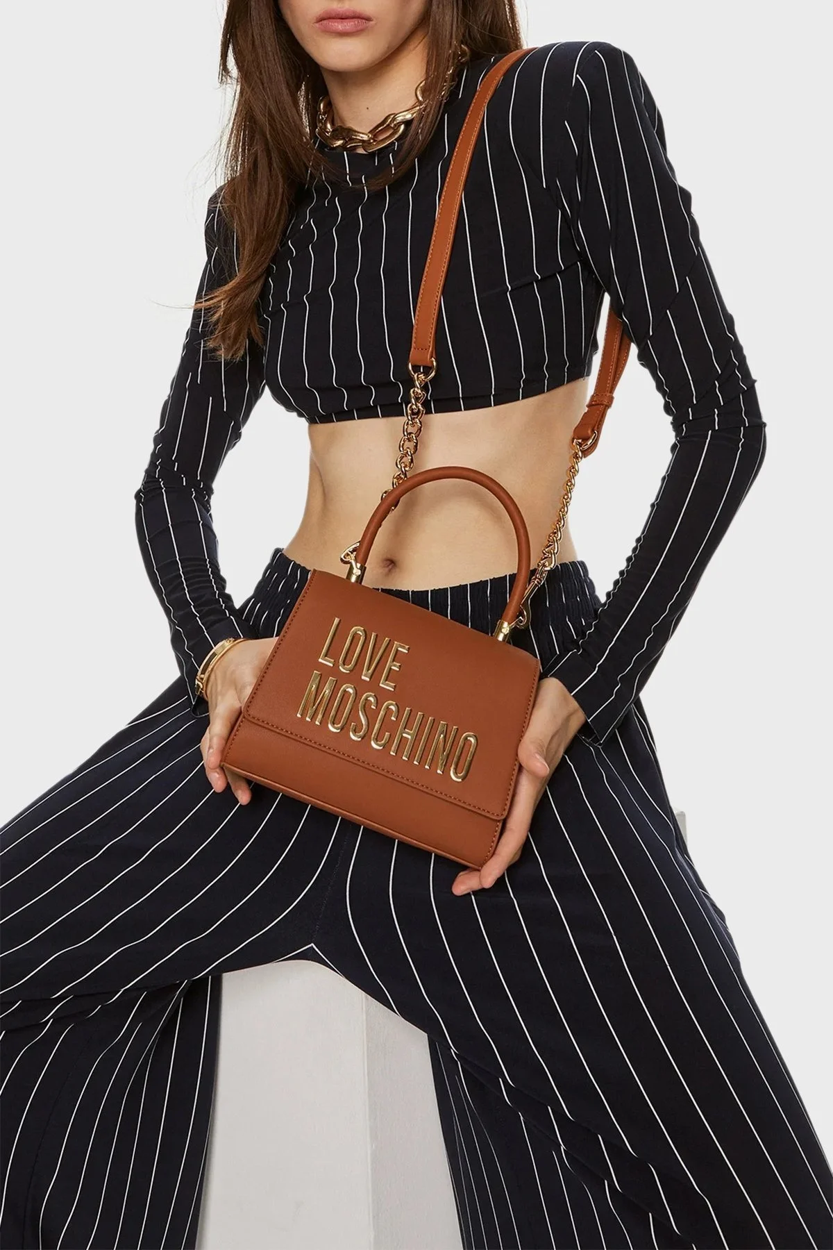 Love Moschino Zincirli Çıkarılabilir Askılı Bayan Çanta JC4024PP1LKD0208 TABA - 7