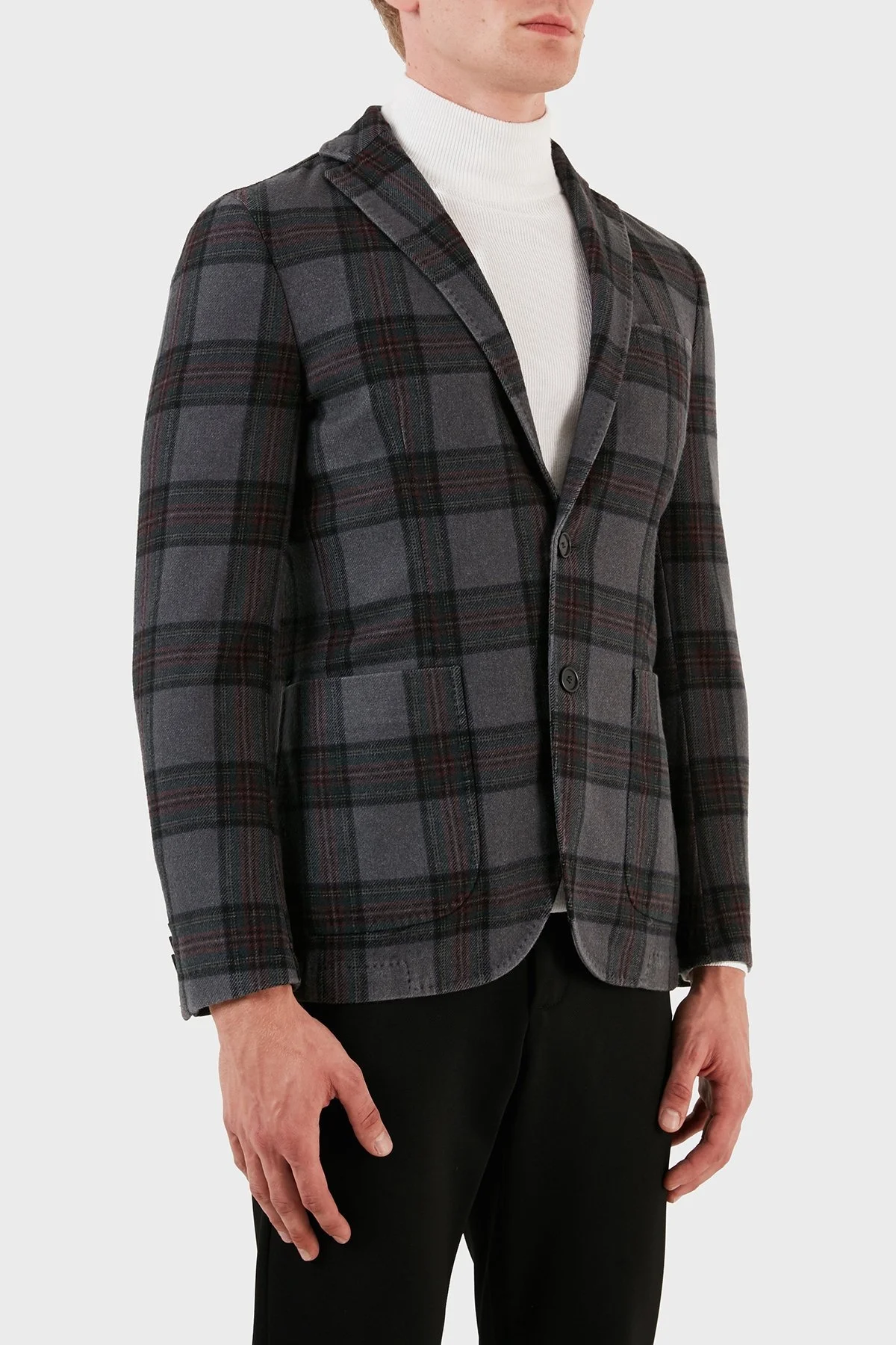 Manuel Ritz Ekoseli Blazer Erkek Ceket ZOX1910G807TW151634C98 GRİ - 9