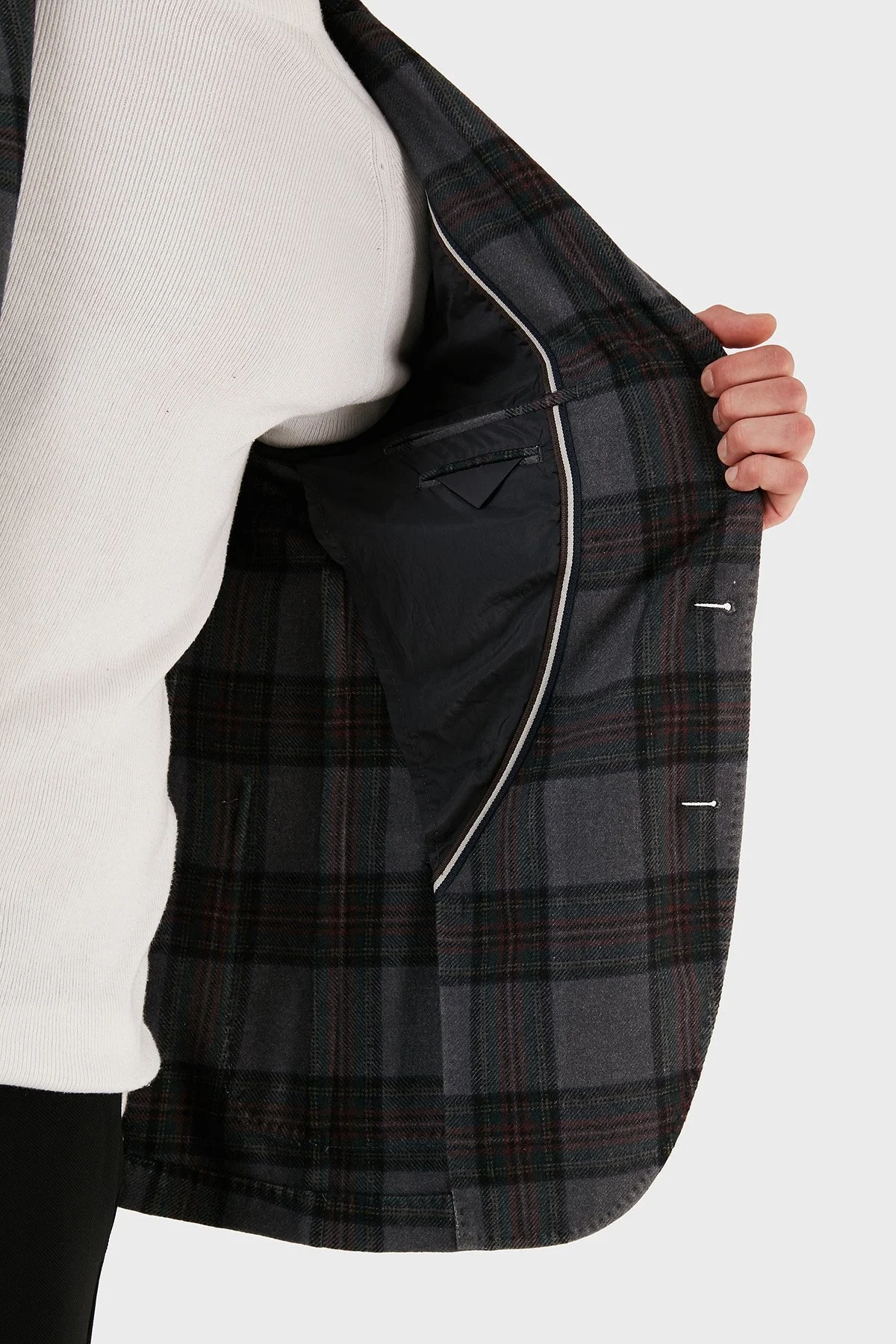 Manuel Ritz Ekoseli Blazer Erkek Ceket ZOX1910G807TW151634C98 GRİ - 10