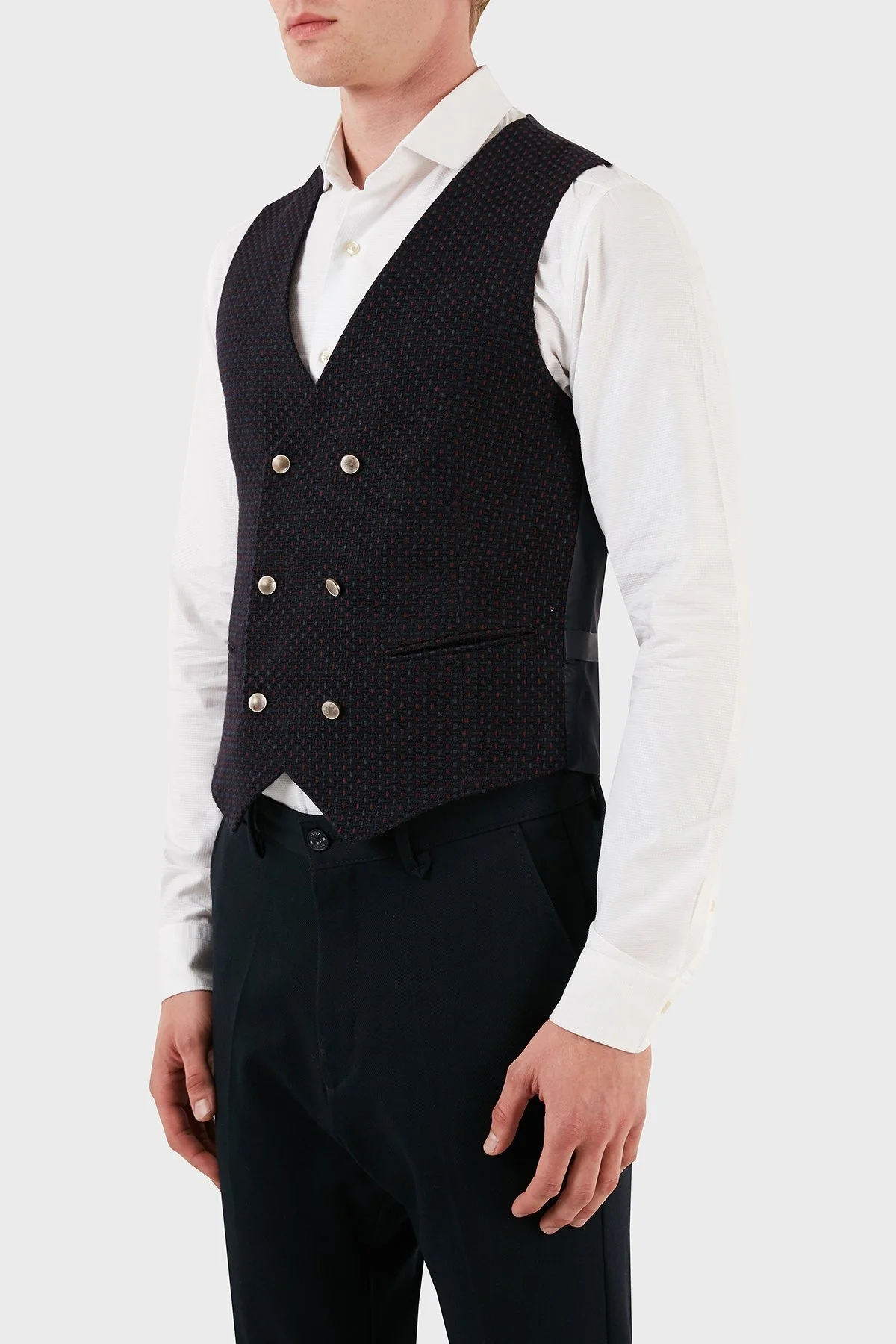 Manuel Ritz Yünlü Çift Düğmeli Erkek Yelek ZOX2111W527Y161592C88 KAHVE - 8