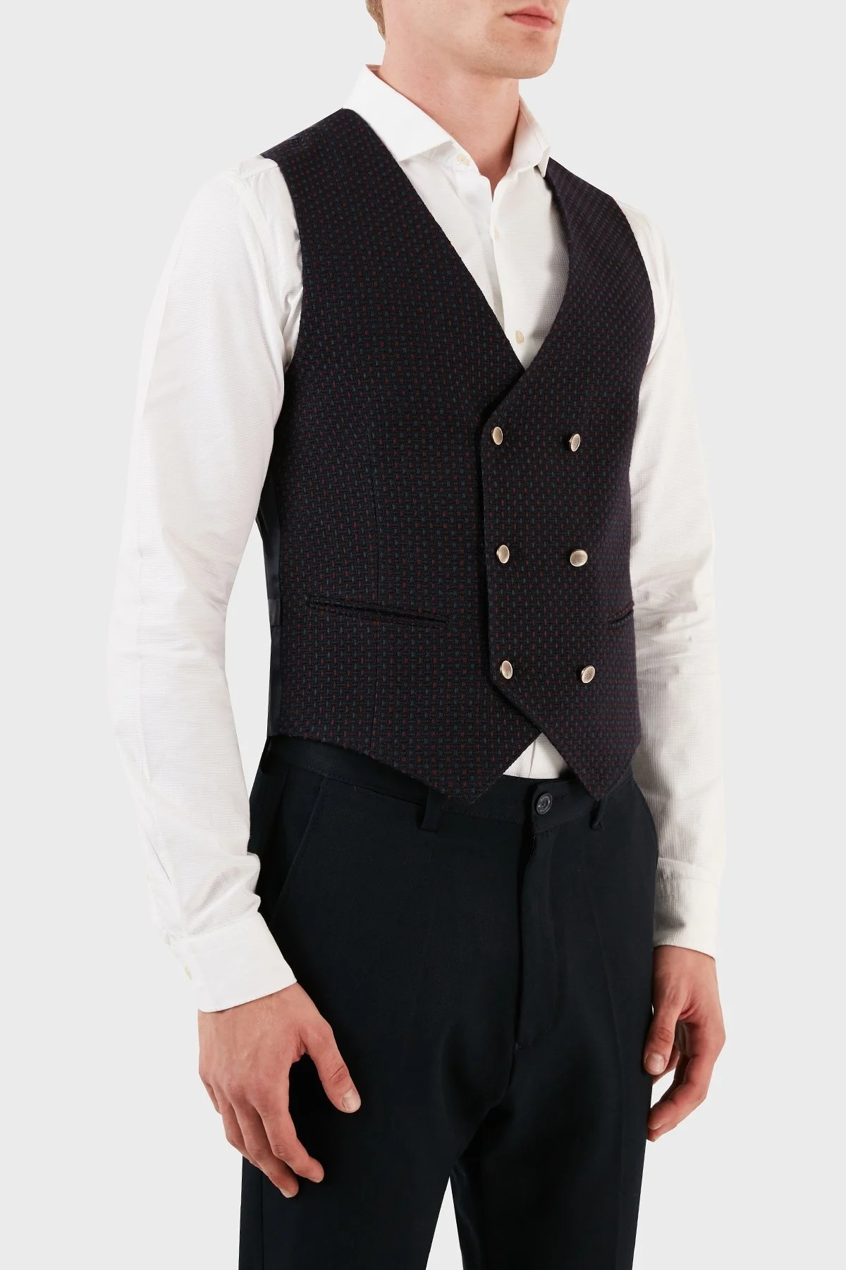 Manuel Ritz Yünlü Çift Düğmeli Erkek Yelek ZOX2111W527Y161592C88 KAHVE - 9