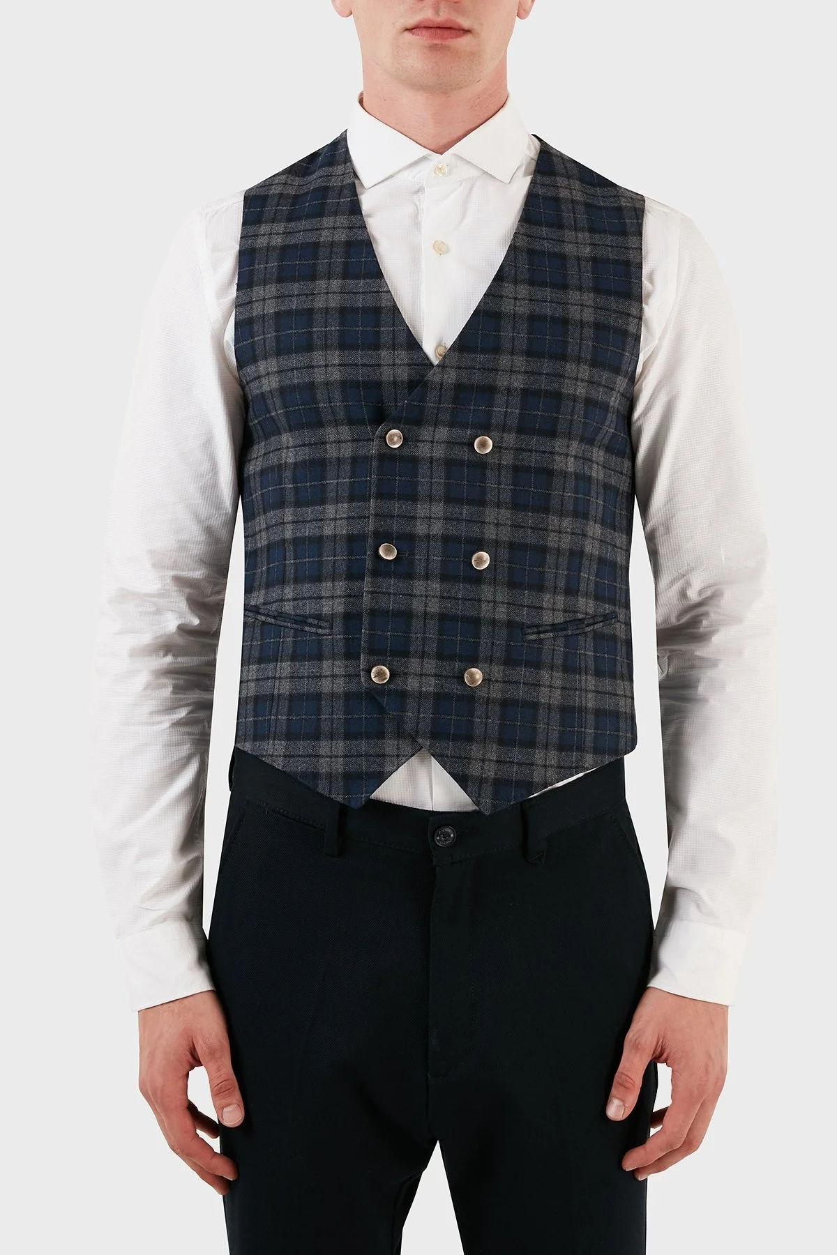 Manuel Ritz Yünlü Çift Düğmeli Erkek Yelek ZOX2111W527Y161610C97 LACİVERT - 6