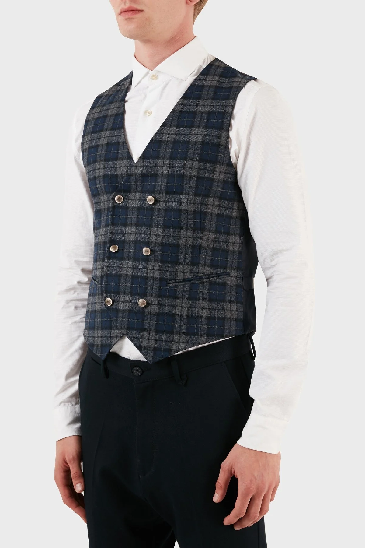 Manuel Ritz Yünlü Çift Düğmeli Erkek Yelek ZOX2111W527Y161610C97 LACİVERT - 8