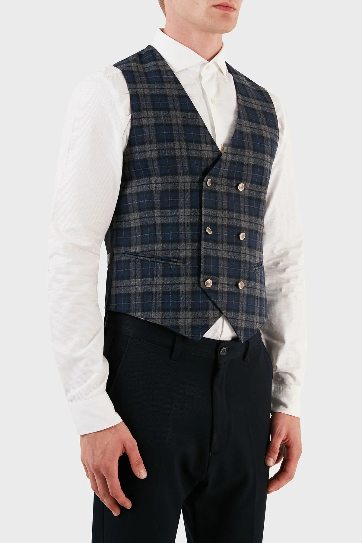 Manuel Ritz Yünlü Çift Düğmeli Erkek Yelek ZOX2111W527Y161610C97 LACİVERT - 9