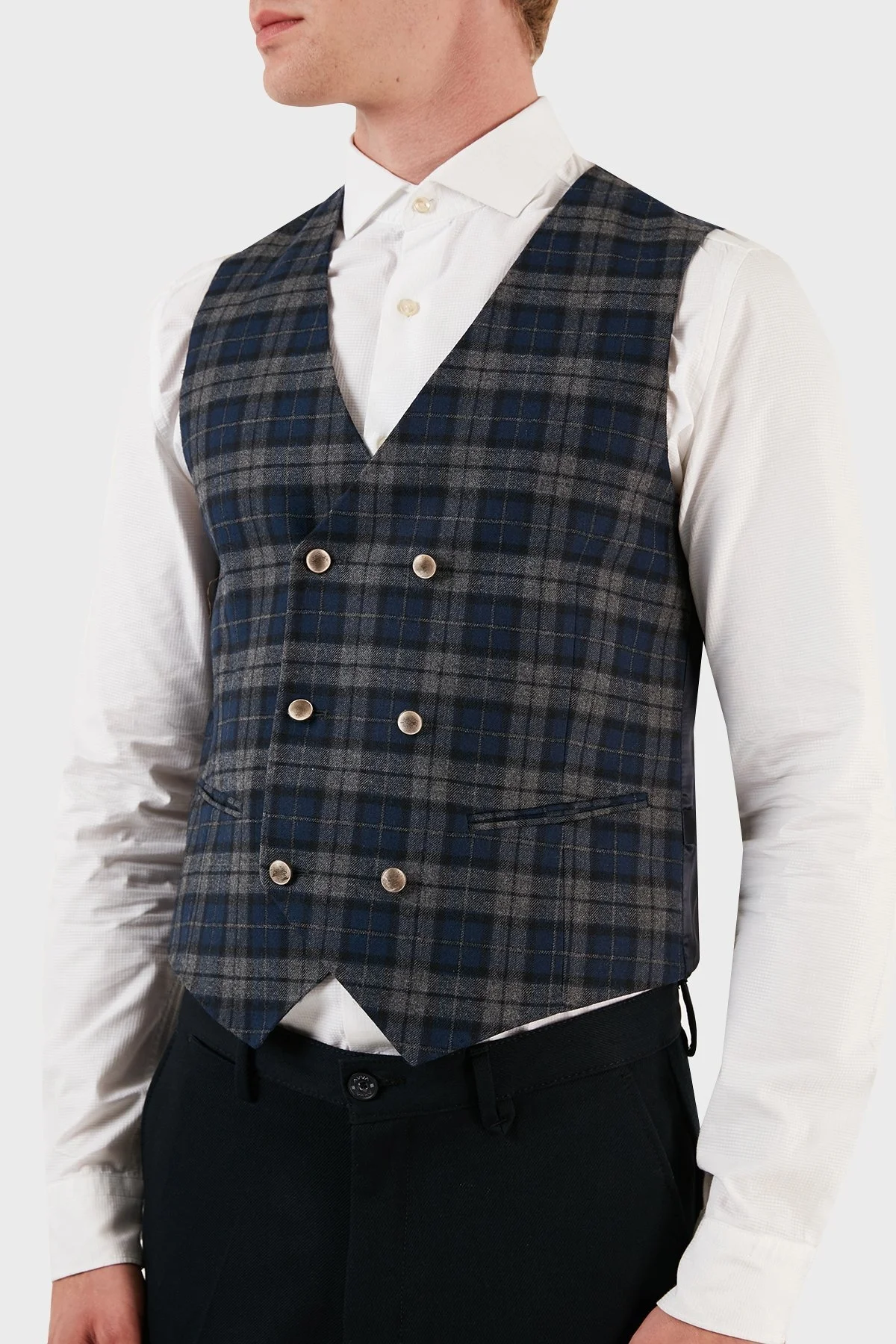 Manuel Ritz Yünlü Çift Düğmeli Erkek Yelek ZOX2111W527Y161610C97 LACİVERT - 10