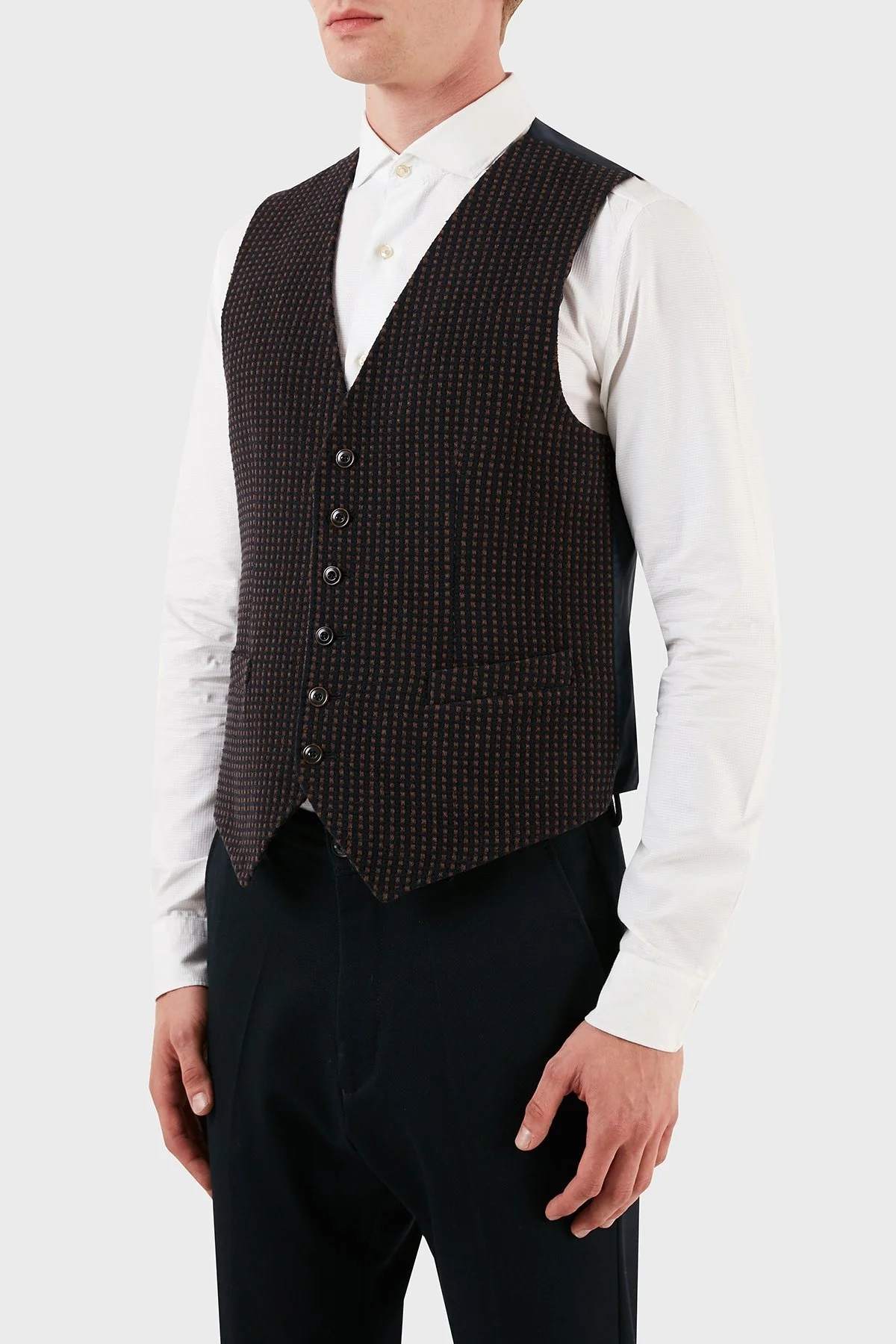 Manuel Ritz Yünlü Düğmeli Erkek Yelek ZOX2311W507171536C88 KAHVE - 8