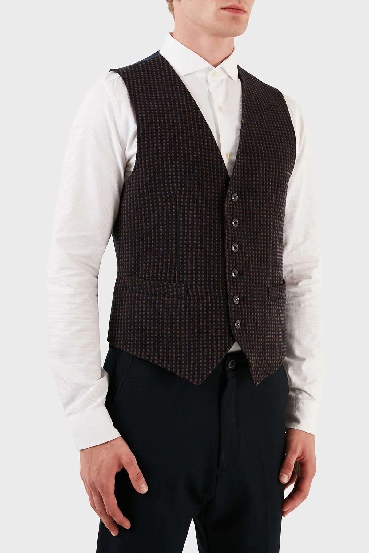 Manuel Ritz Yünlü Düğmeli Erkek Yelek ZOX2311W507171536C88 KAHVE - 9