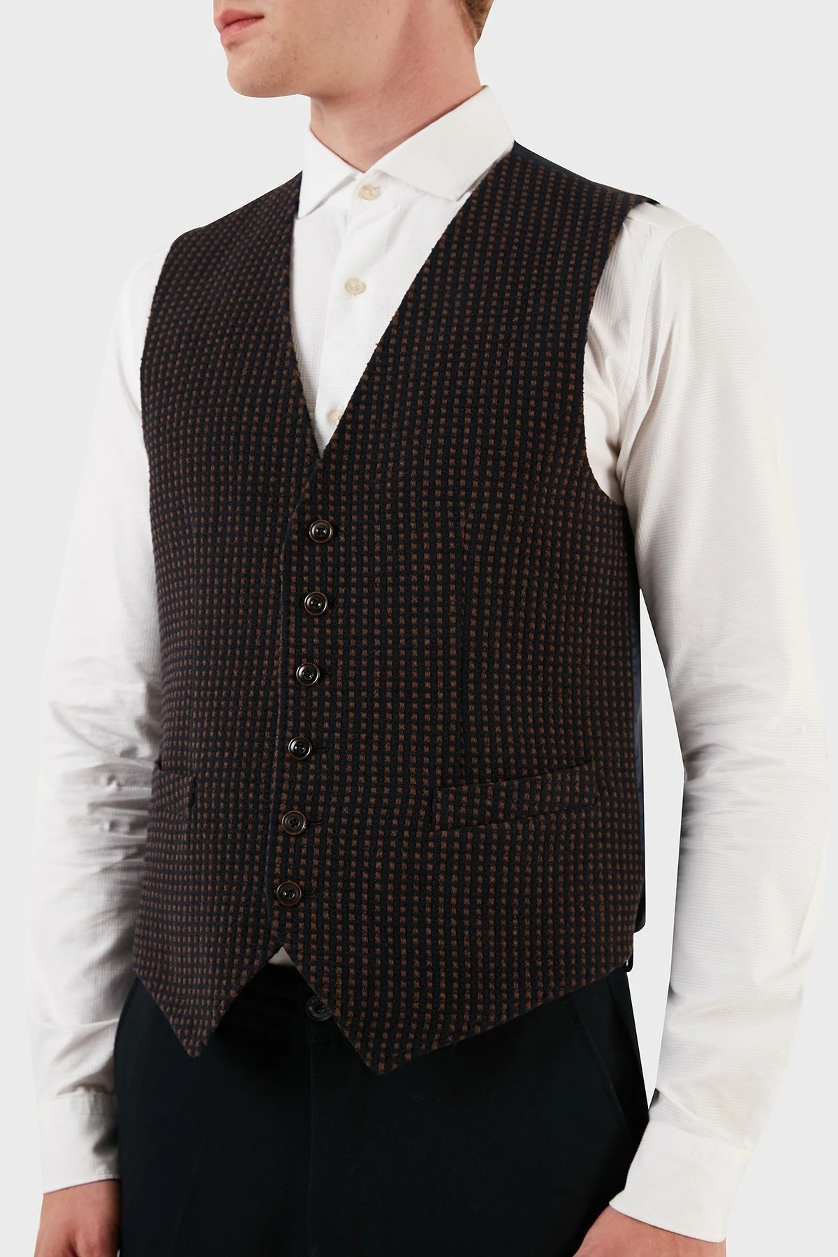 Manuel Ritz Yünlü Düğmeli Erkek Yelek ZOX2311W507171536C88 KAHVE - 10