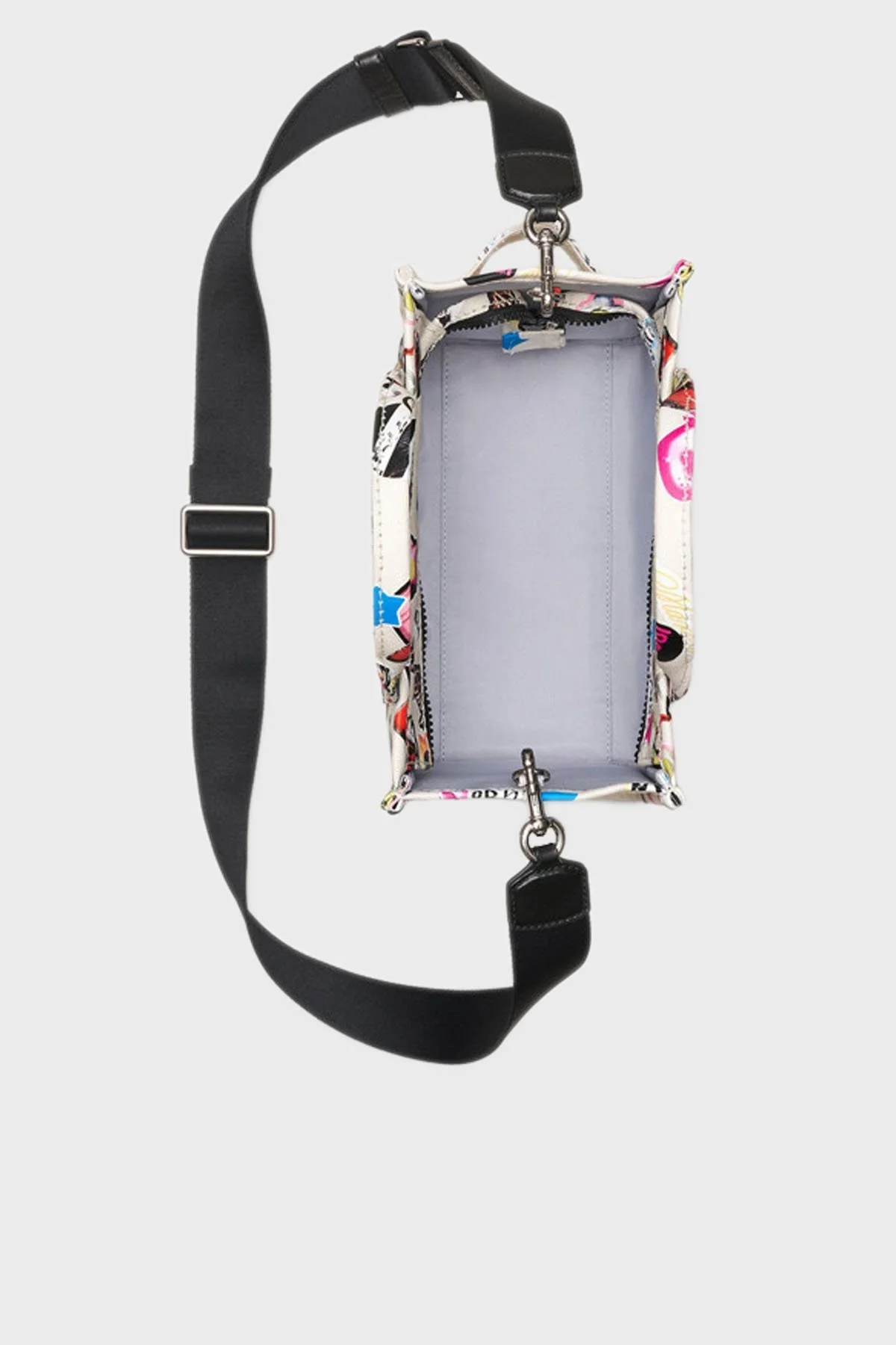 Marc Jacobs % 100 Pamuk Baskılı Çıkarılabilir Askılı Tote Bayan Çanta 2S5HTT002H03 101 BEYAZ - 12