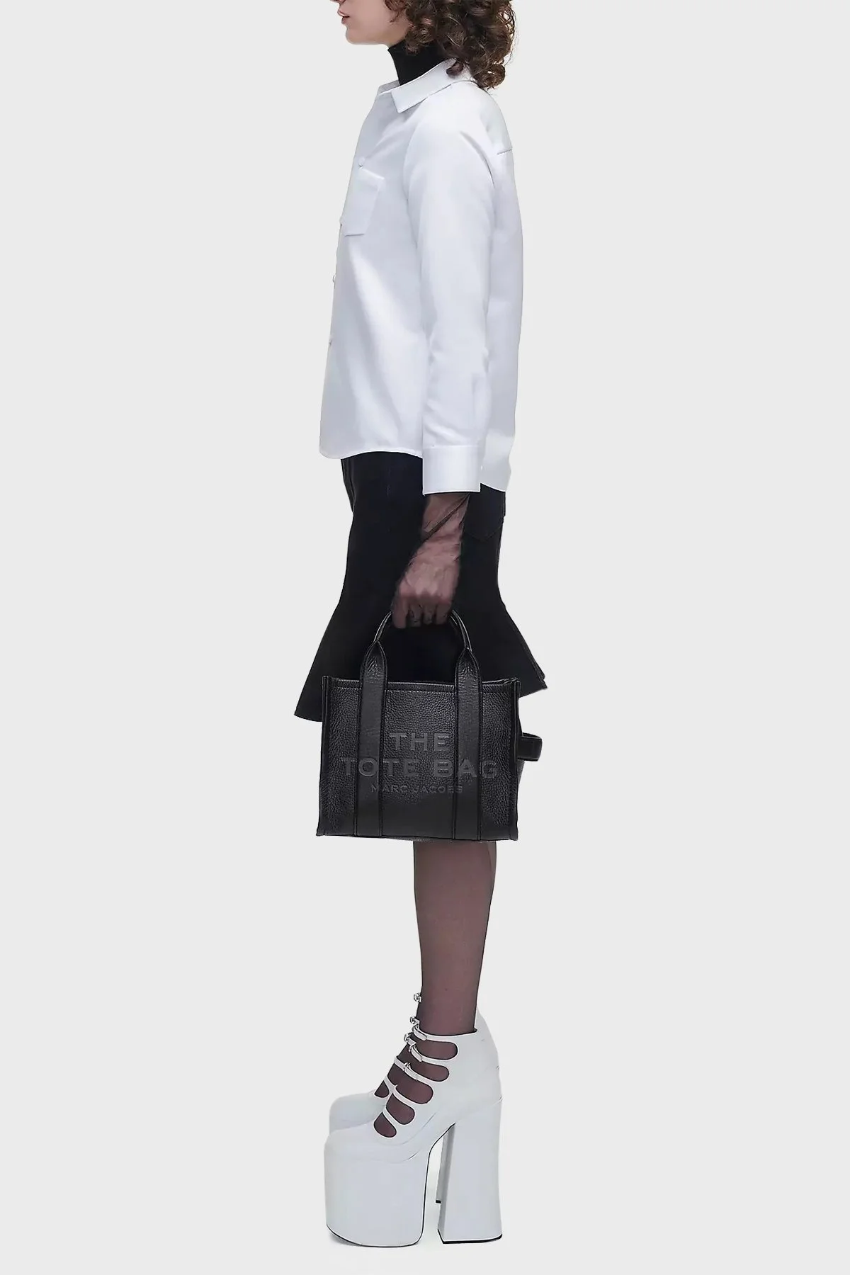 Marc Jacobs The Small Tote Çıkarılabilir Askılı Deri Bayan Çanta H009L01SP21 001 SİYAH - 3