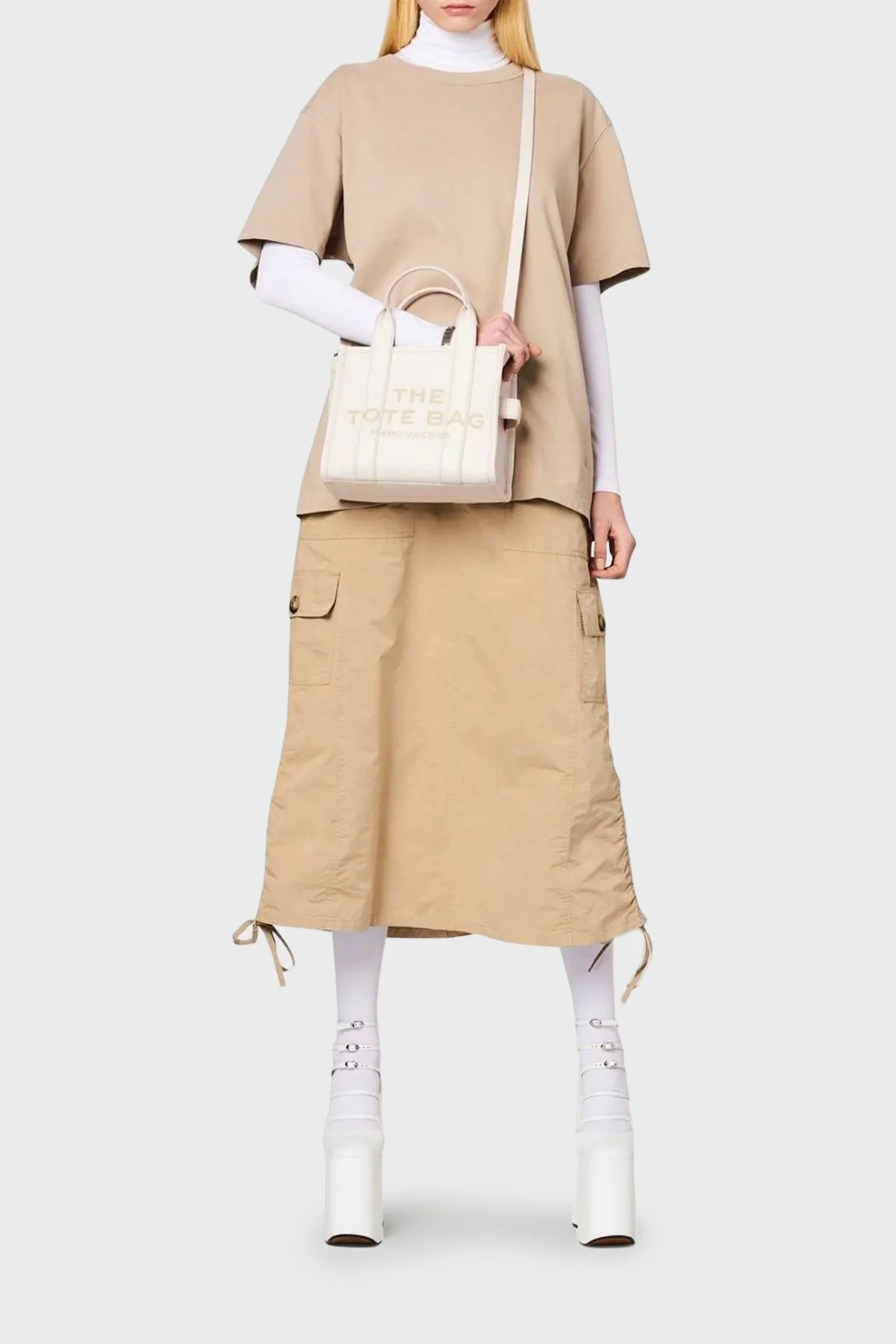 Marc Jacobs Çıkarılabilir Askılı Deri Bayan Çanta H009L01SP21 140 BEJ - 2