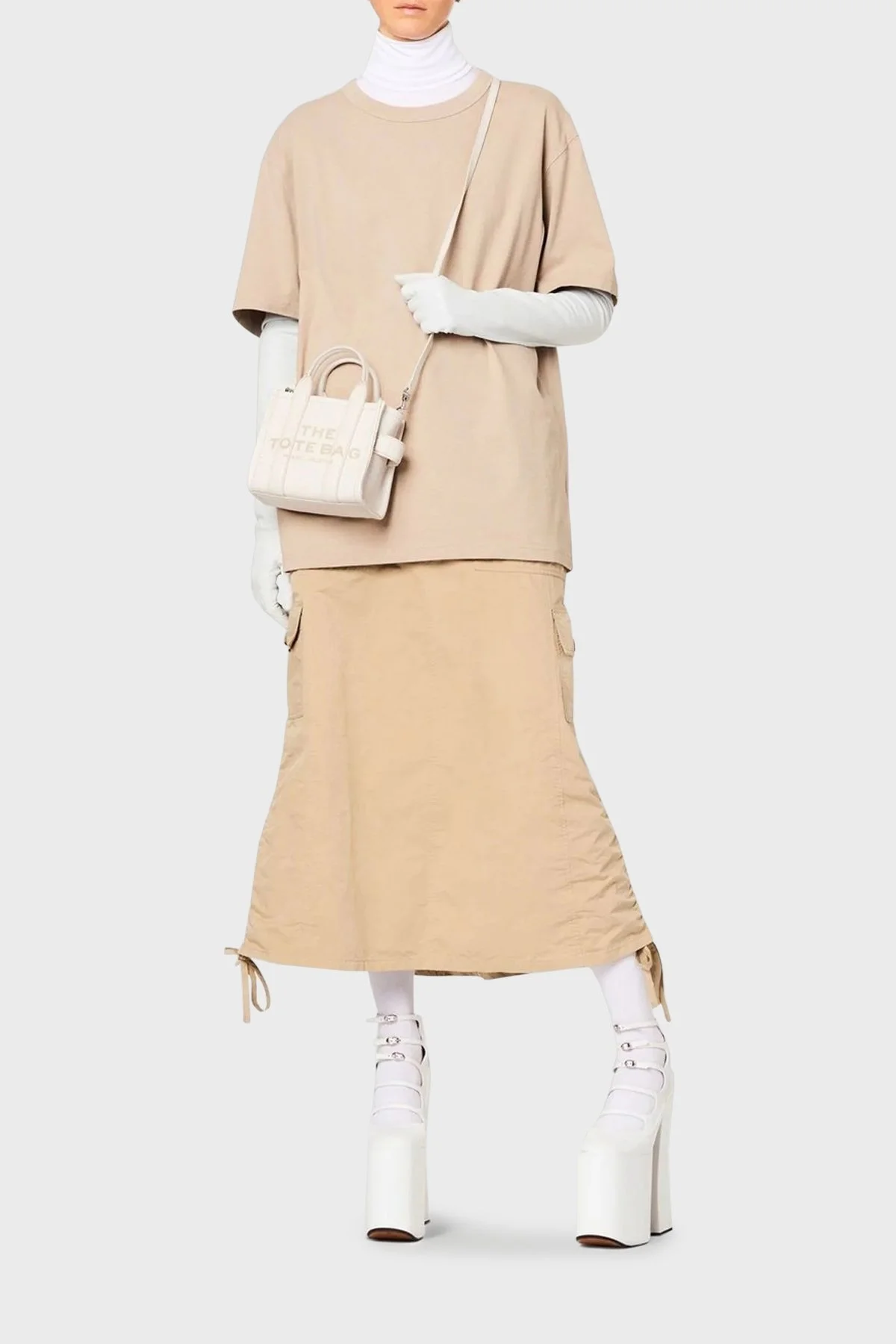 Marc Jacobs Çıkarılabilir Askılı Deri Mini Bayan Çanta H053L01RE22 140 BEJ - 2